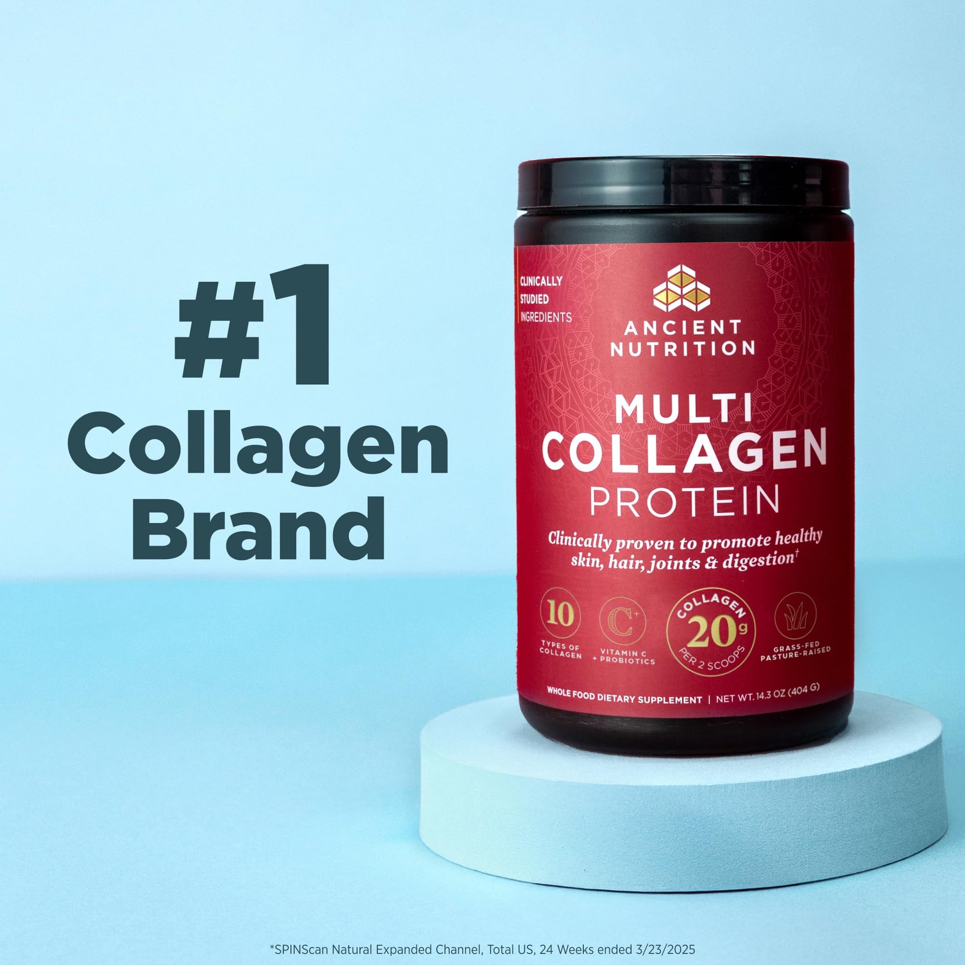 Ancient Nutrition Collagen Powder Protein with Probiotics, Unflavored Multi Collagen Protein with Vitamin C, 45 Servings, Hydrolyzed Collagen Peptides Supports Skin and Nails, Gut Health, 16oz Ancient Nutrition Au supplements