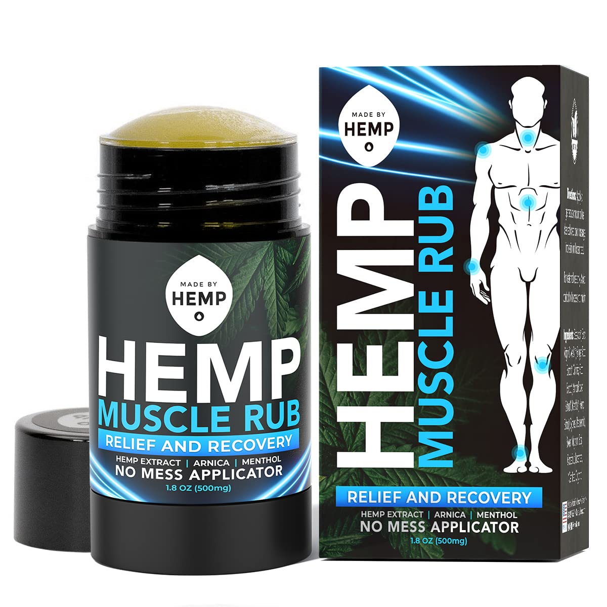 Hemp Roll On Post Workout Muscle Relief Stick for Muscles and Joints Natural Blend with Arnica, Menthol, Ginger Non Greasy Balm Cooling Soothing Support Formula Made by Hemp 1.8oz MADE BY HEMP Co. Au supplements