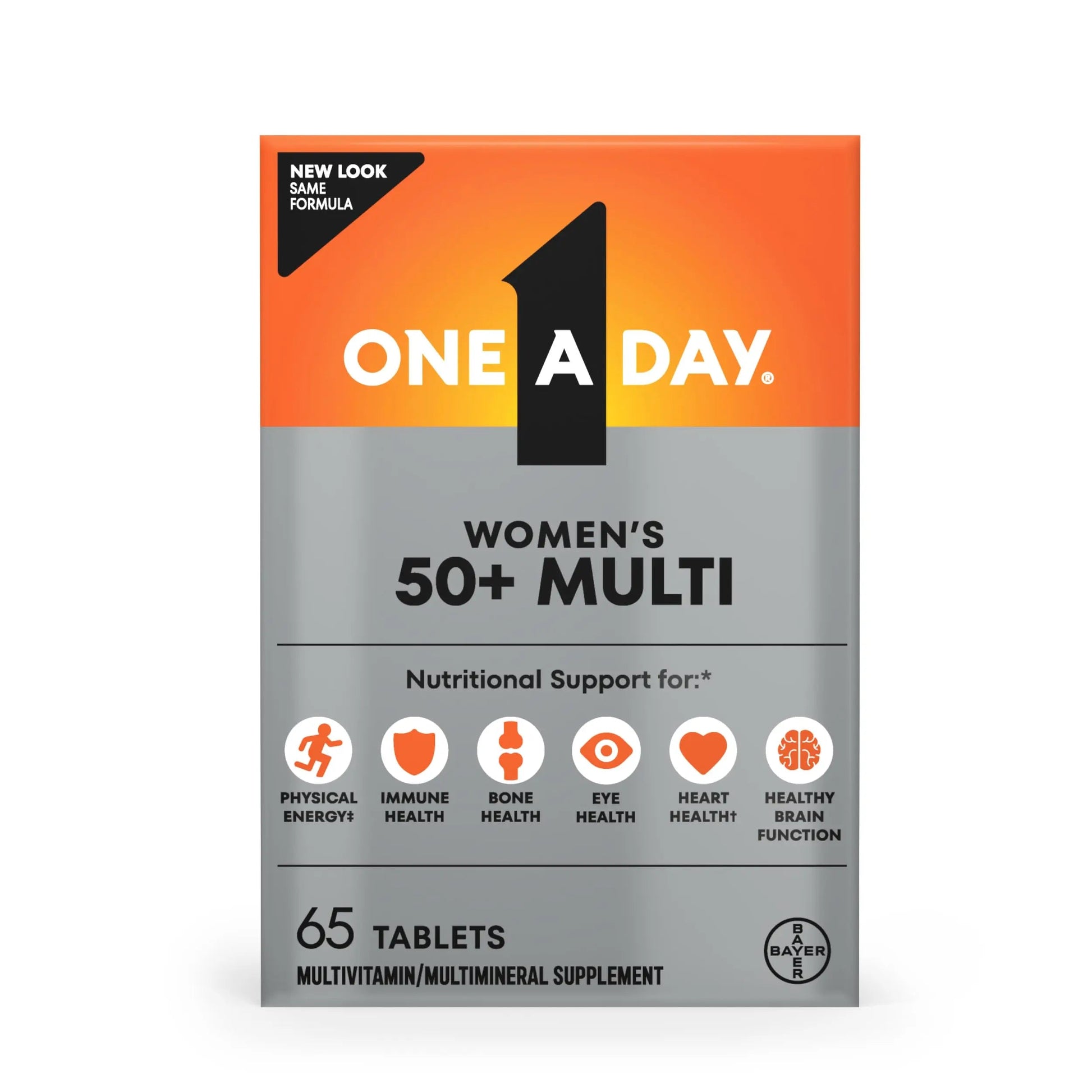 One A Day Multivitamin for Women 50 and Over Tablets, Womens Multivitamin 50 plus with Vitamins D, C, E, Zinc & Biotin, Daily Vitamins for Woman 50+, 65 Ct ONE A DAY Au supplements