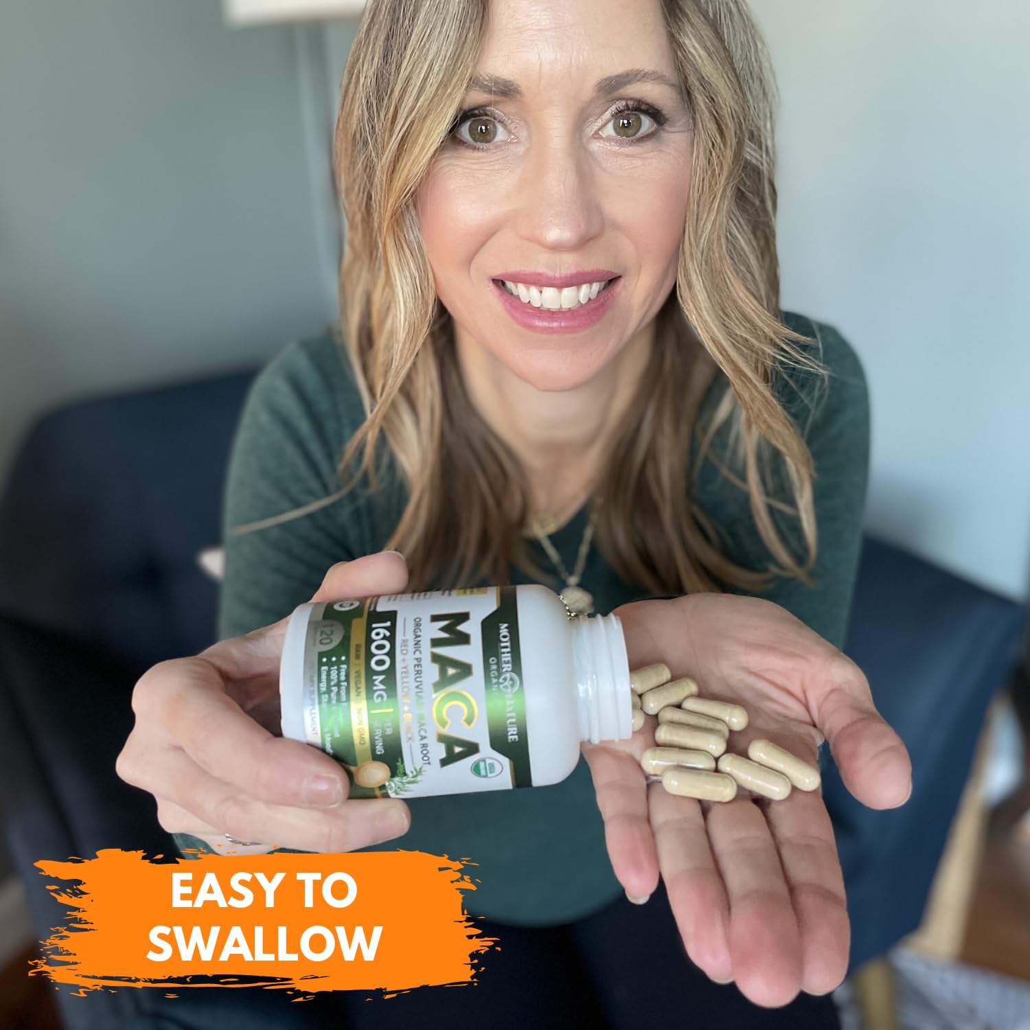 Mother Nature Organic Maca Root Capsules – 1600mg, 120 Vegan Capsules – Non GMO Peruvian Yellow, Red & Black Maca for Men & Women - Energy, Hormone, Brain & Weight Well-Being Mother Nature Organics Superfoods for Organic Living Au supplements