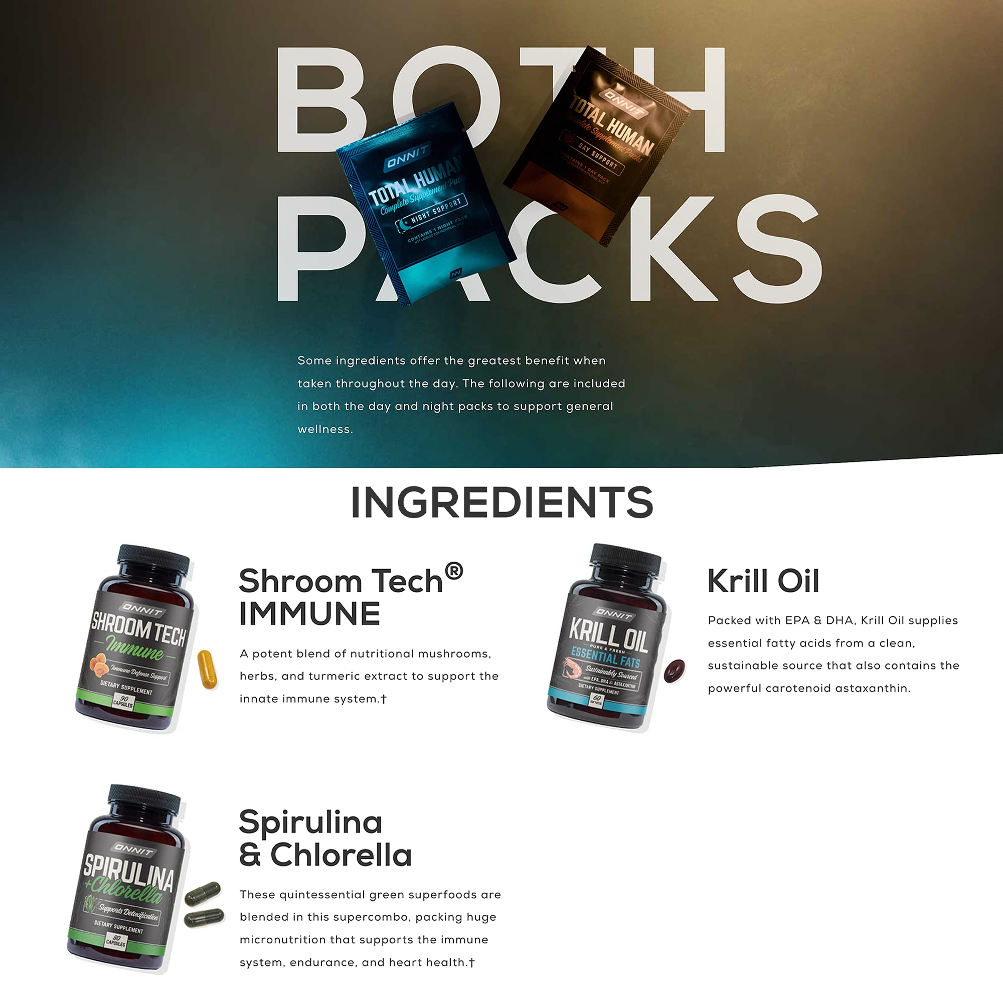 ONNIT Total Human Day and Night Vitamin Packs for Men and Women,Capsule, 30-Day ONNIT Au supplements
