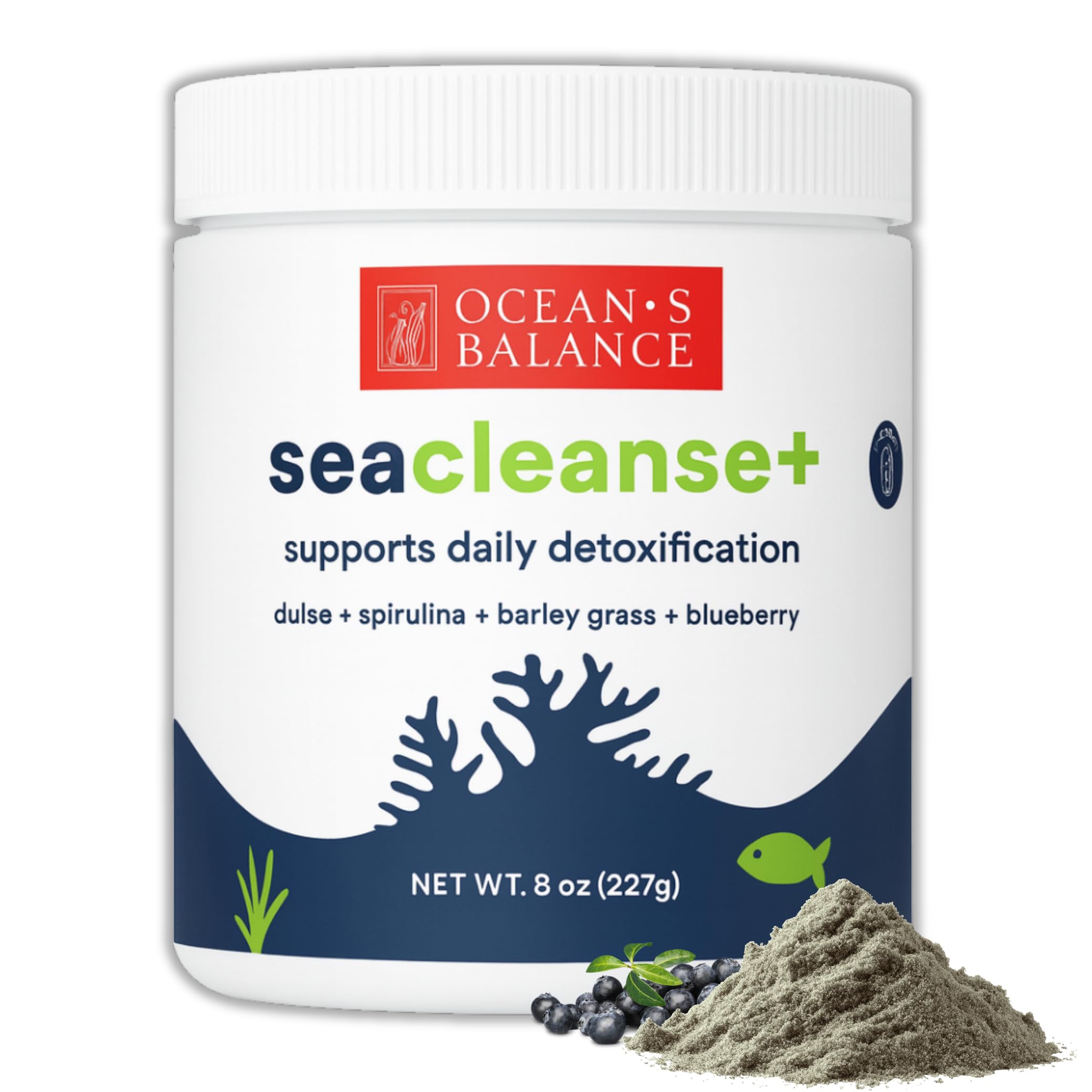 Ocean's Balance Seacleanse+ Daily Detox Cleanse Powder | Gut Health & Immune Support | Supports Gentle Cleanse & Vitality | 8oz Ocean's Balance Clean Taste of Maine Au supplements