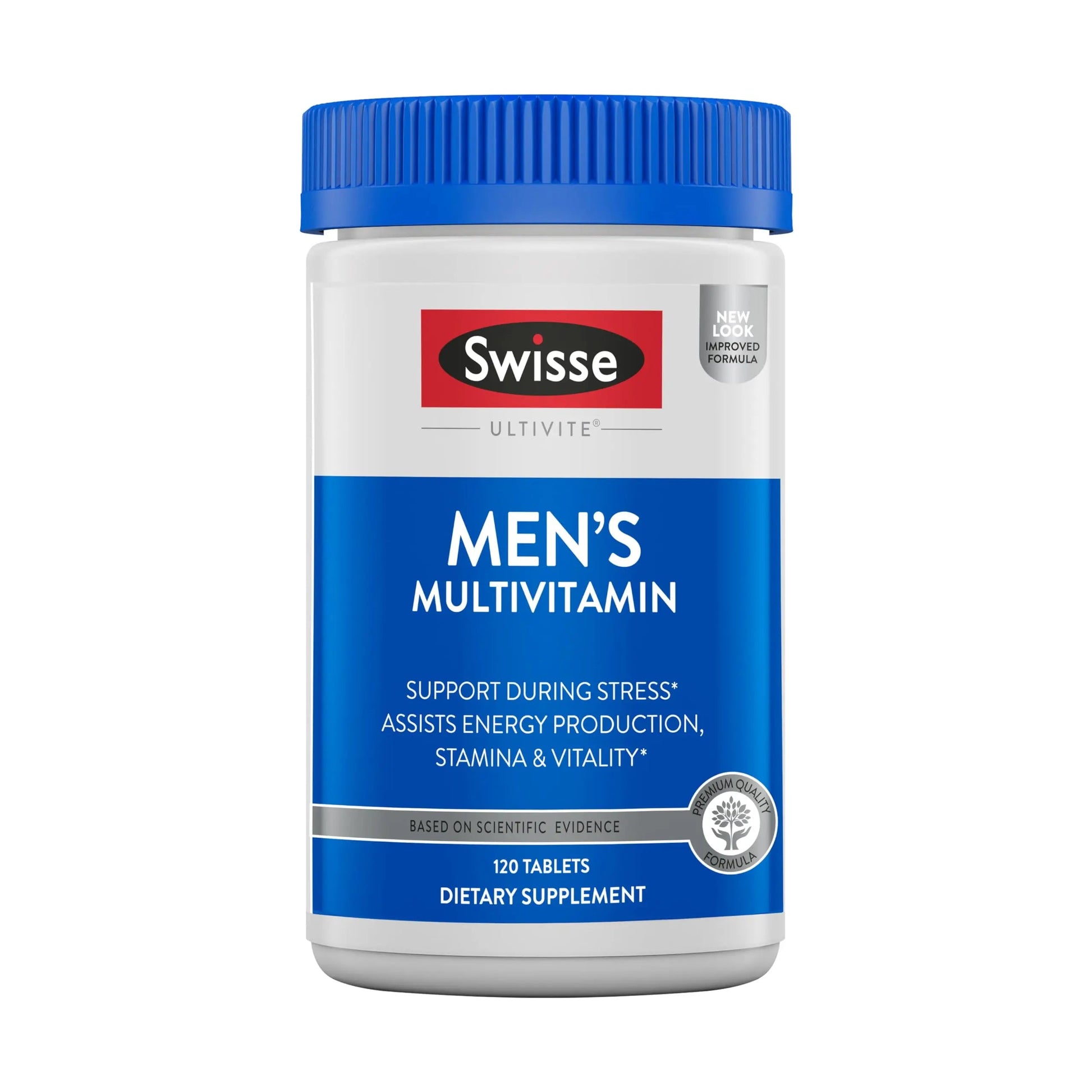 Swisse Ultivite Mens Daily Multivitamins | 50 Vitamins, Antioxidants and Minerals + Adaptogens | Energy, Stress & Immune Support | Mens Vitamins | 120 Tablets Swisse Au supplements