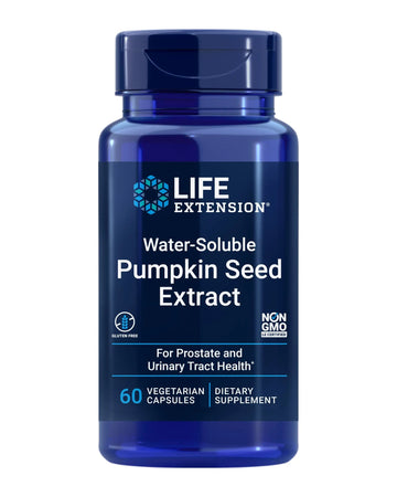 Life Extension Water-Soluble Pumpkin Seed Extract, Promotes Prostate & Urinary Tract Health, Bladder Health Support, Men, Women, Gluten-Free, Non-GMO, Vegetarian, 60 Capsules Life Extension Au supplements