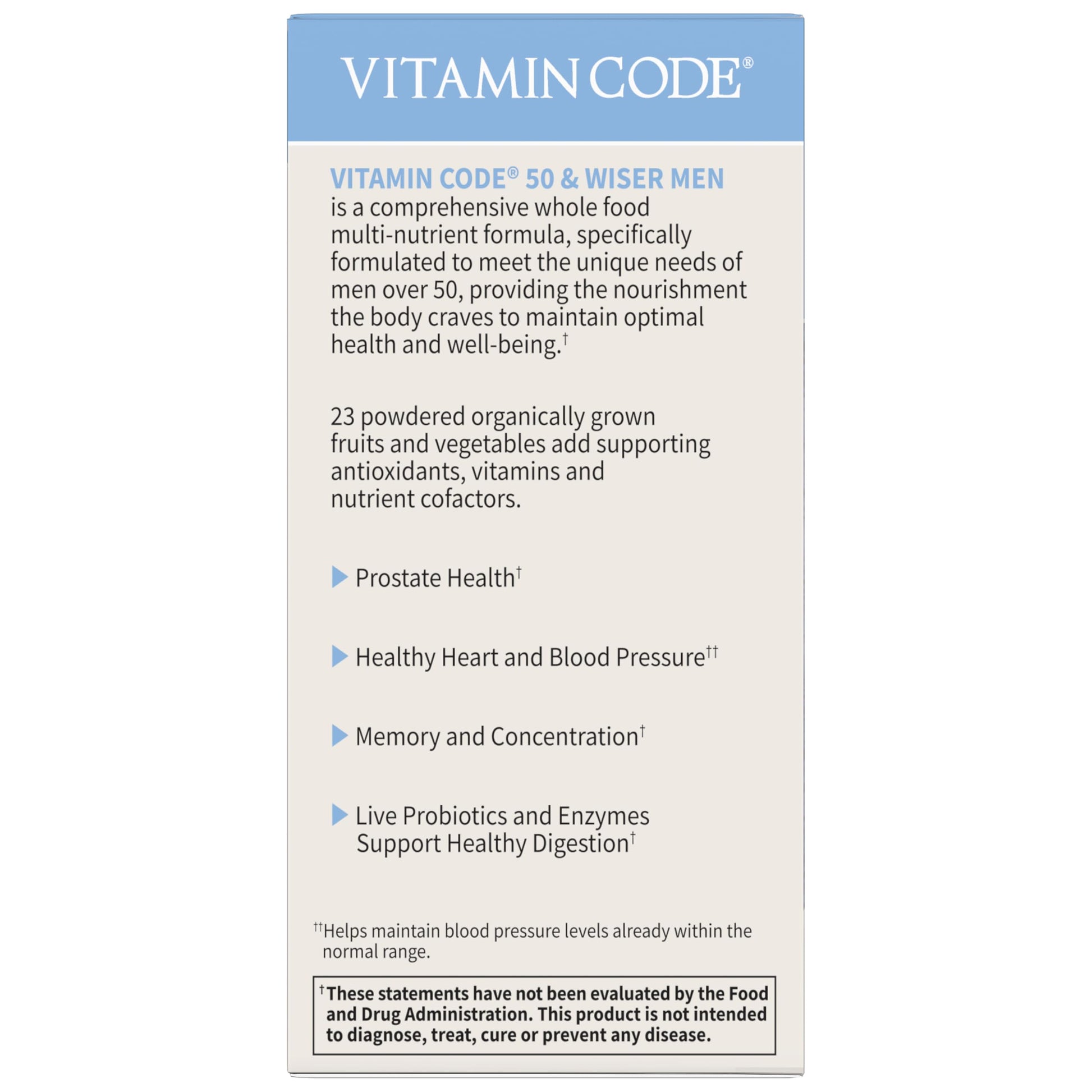 Garden of Life Multivitamin for Men - Vitamin Code 50 & Wiser Men's Raw Whole Food Vitamin Supplement with Probiotics Garden of Life Au supplements