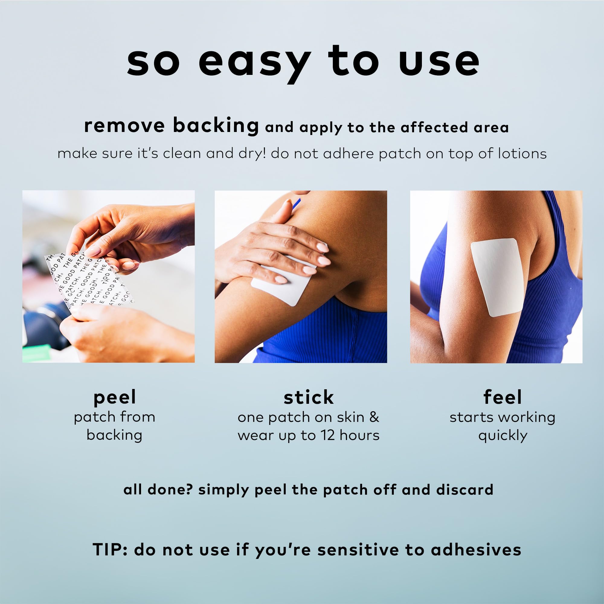 The Good Patch Muscle Pain Relief Patches, Natural Patch with Menthol, Lavender, Arnica and Aloe Vera, Sustained Release, Plant Powered Wearable Wellness, For Back, Neck, Arms, Legs (16 Total Patches) The Good Patch Au supplements