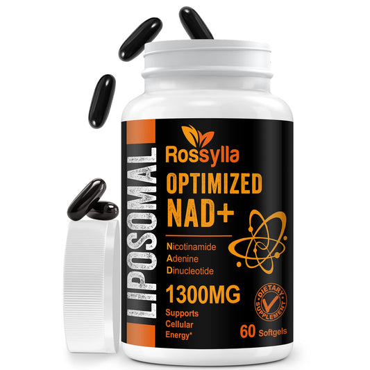 Rossylla 1300 MG Liposomal NAD+ Supplement | Highest Absorption | Purest NAD Supplemet to Boost NAD+ Effetively | Boosting NAD+ Supplement for Aging Defese, Cellular Energy, Longevity | 60 Count RossyllaUS supplements