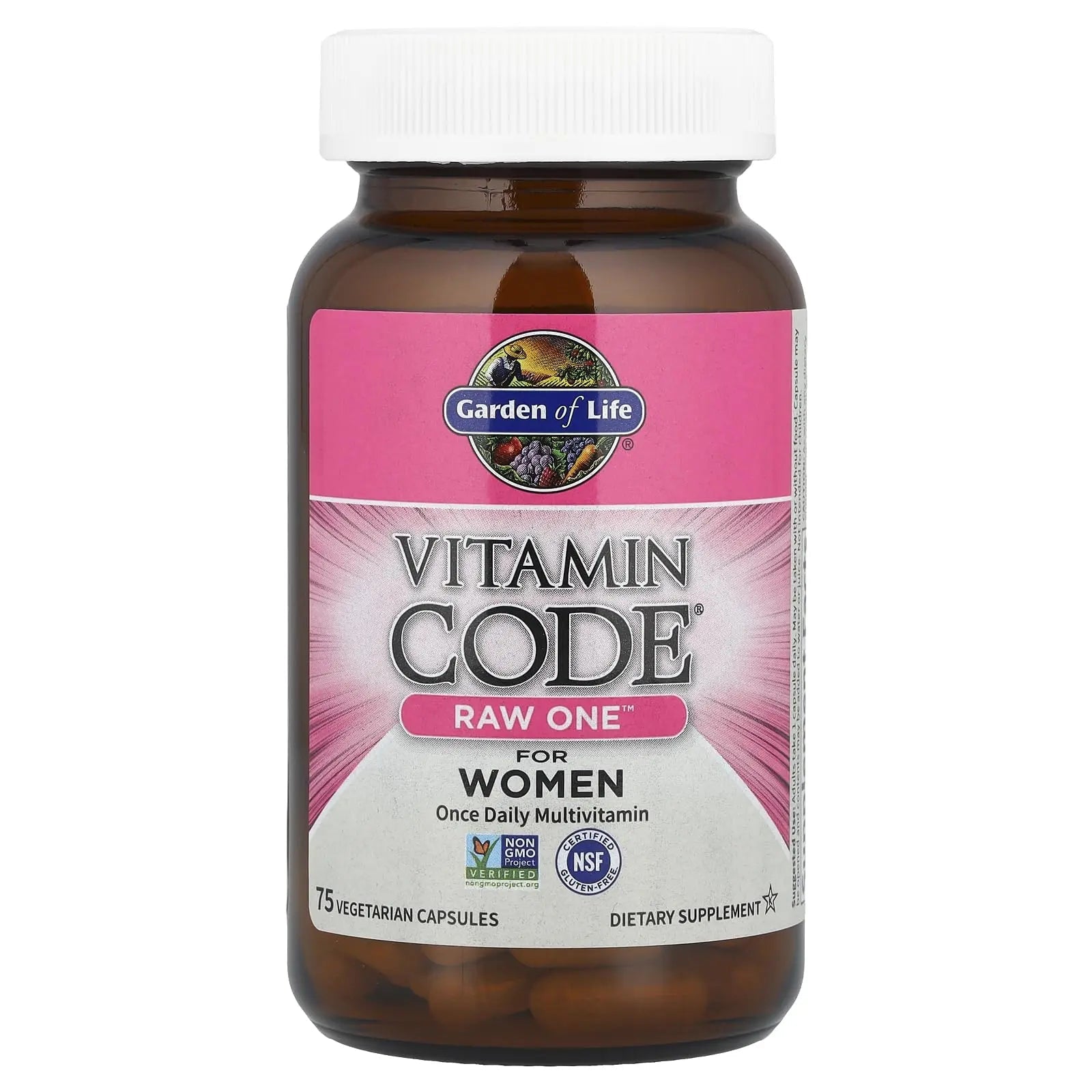 Garden of Life Vitamin Code Raw One for Women, Once Daily Women's Multivitamin - 75 Capsules, One a Day Vitamins Whole Food Iron Garden of Life Au supplements