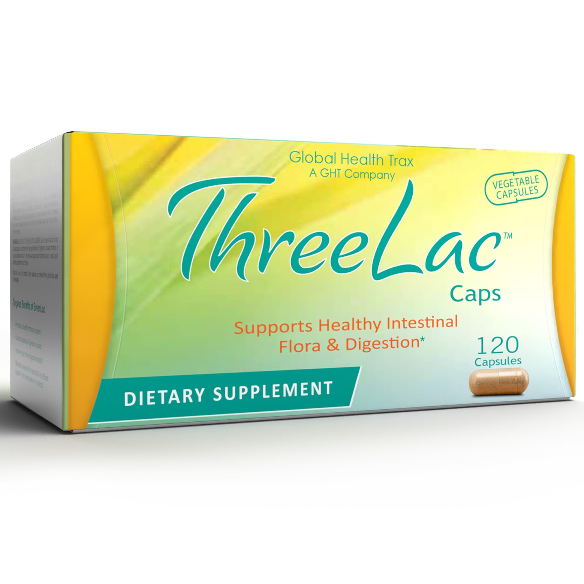 Global Health Trax GHT - ThreeLac Probiotic Capsules, 120 Count - Comprehensive Digestive Support for Men, Women, and Children - Immune System and Gut Balance, Non-GMO ght Global Health Trax Au supplements