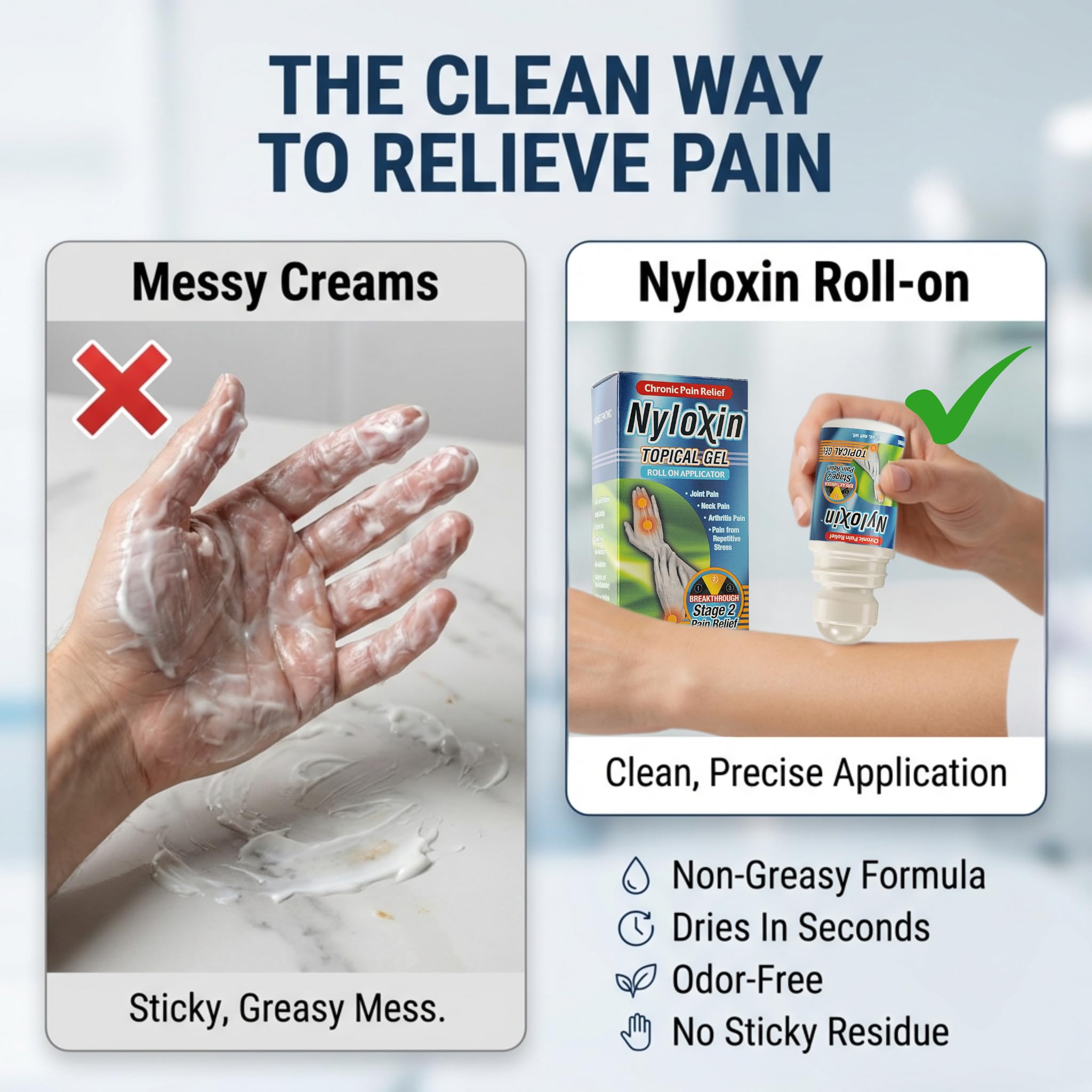 Nyloxin Extra Strength Roll-On Arthritis Pain Relief Gel, Back Pain Relief, Neuropathy Pain Relief, Nerve Pain Relief, Knee Pain Relief, Foot Pain Relief, Muscle Pain Relief, Joint Pain (2 oz) Nyloxin Au supplements