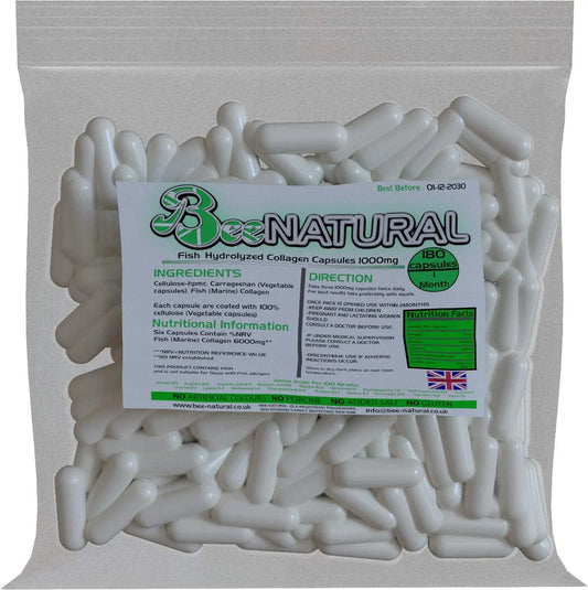Bee-natural Pure Marine Hydrolyzed Collagen 1000mg 180 Capsules (1 Month Supply) Bee-naturalAU supplements