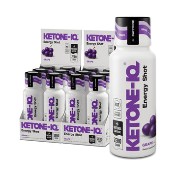 Ketone-IQ Caffeine Performance Energy Shots – Clean Energy for Focus & Endurance, 5g Ketones, 100mg Green Tea Caffeine, B Vitamins, 12 Pack (Grape) Ketone-IQ Au supplements