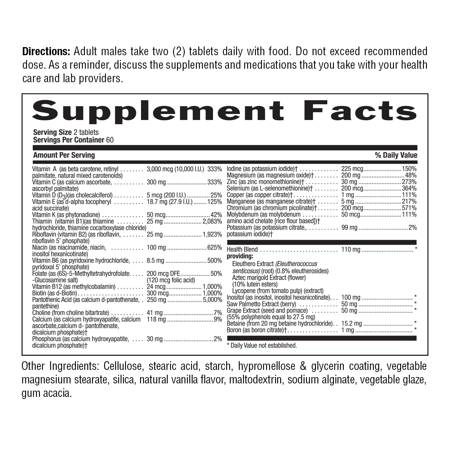 Country Life Max for Men Multivitamin: Iron-Free, Gluten Free, Saw Palmetto, Lycopene, Daily Support for Energy, Heart & Men's Health,120 Vegetarian Tablets Country Life Au supplements