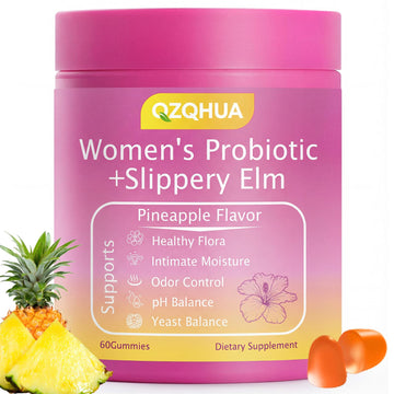 Premium Feminine Balance Gummies for Women - 60 Gummies, Hawaiian Pineapple Flavor - with Probiotics & Vitamin C - Supports Feminine Wellness & Healthy Balance - Gluten Free, Vegan（30 Servings）（Q2） QZQHUA Au supplements