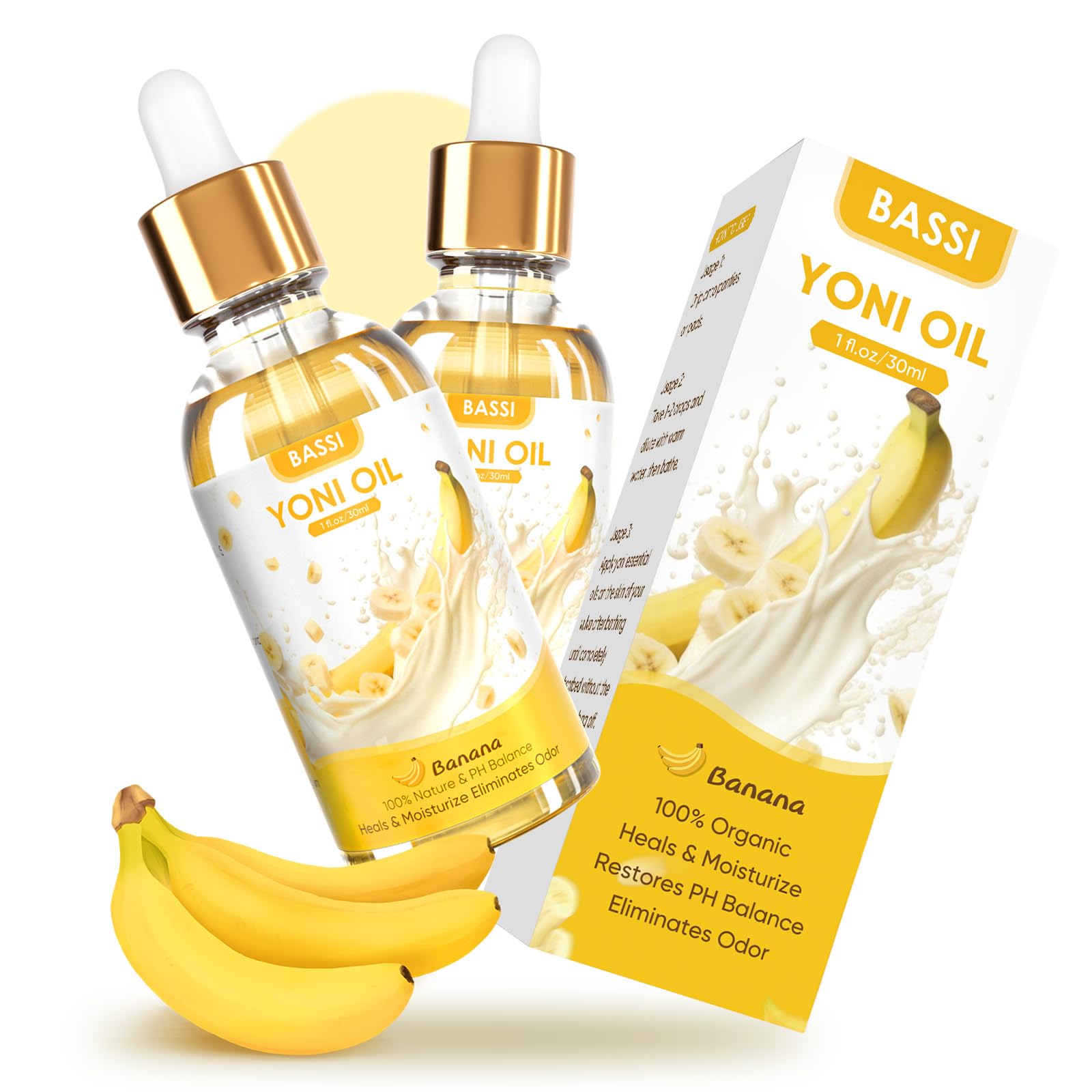2PCS Yoni Oil Organic Feminine Oil Vaginal Moisturizer - Ph Balance for Women - Feminine Deodorant BASSI Au supplements