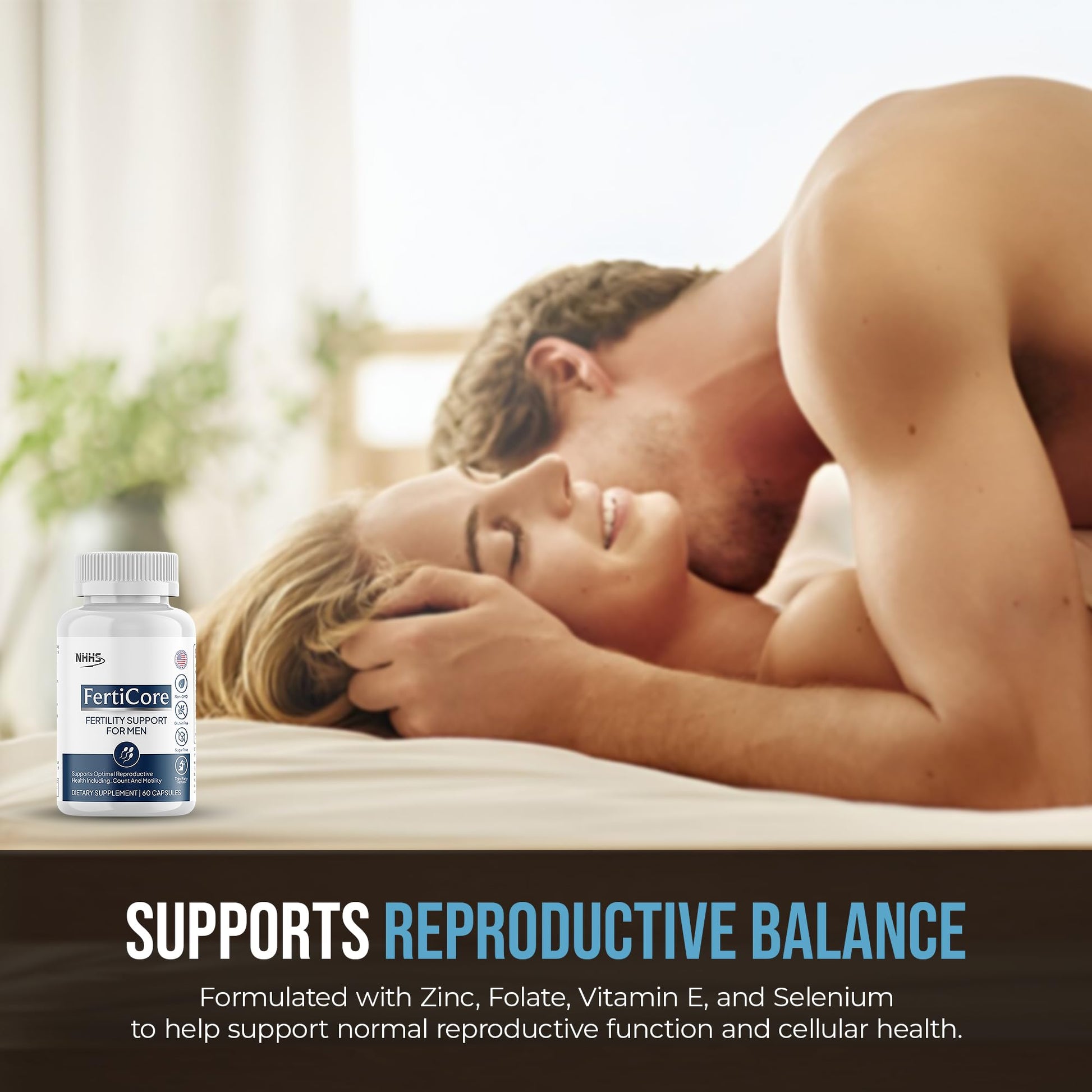 NHHS FertiCore – Men’s Fertility & Reproductive Wellness Supplement – Supports Sperm Health, Motility & Vitality – with Vitamins, Minerals, Amino Acids & Antioxidants – Made in USA, 60 Capsules NHHS Au supplements