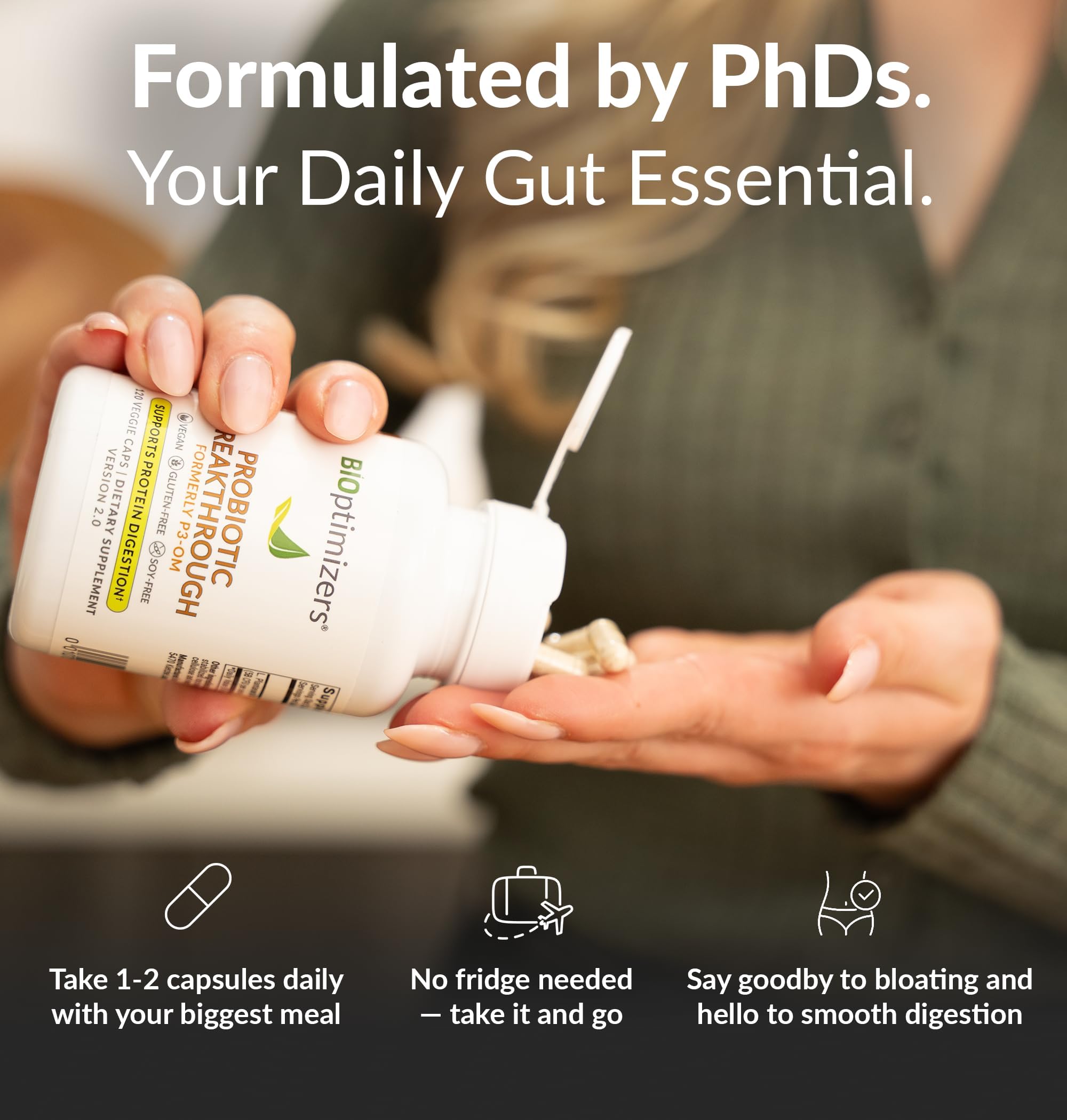 BIOptimizers Probiotic Breakthrough – Lactobacillus Plantarum OM Probiotics & Prebiotics Health Supplement for Gut, Digestive & Immune Support Probiotics for Women Men Elderly– 30 Vegan Capsules BIOptimizers Au supplements