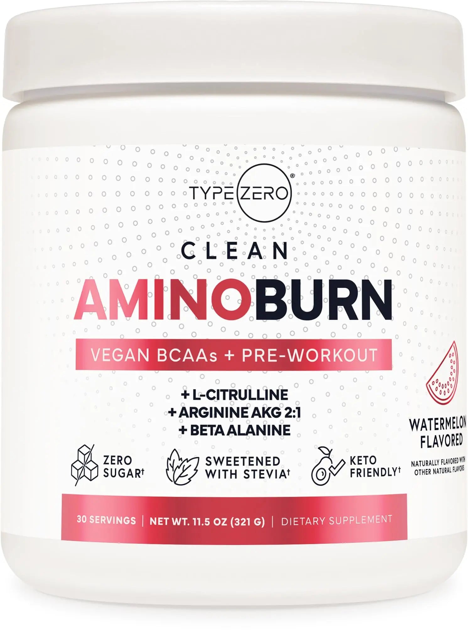 Type Zero AminoBurn (Watermelon Flavored) - Vegan Amino Acids BCAA Drink Sugar-Free Energy Drink Powder & Amino Acids Supplement - Natural Energy Type Zero Au supplements