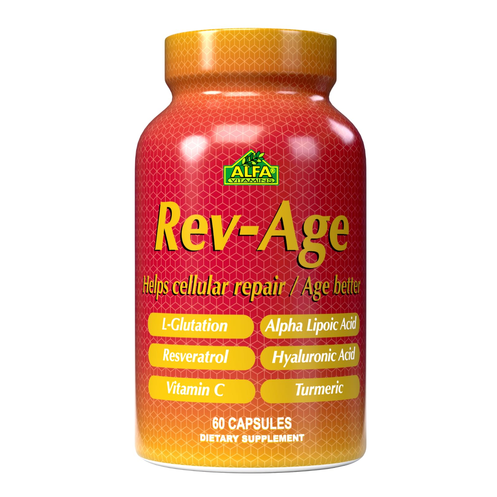 ALFA VITAMINS Rev-Age Cellular Repair Supplement for Anti-Aging & Immune System Support - 60 Capsules ALFA VITAMINS Au supplements