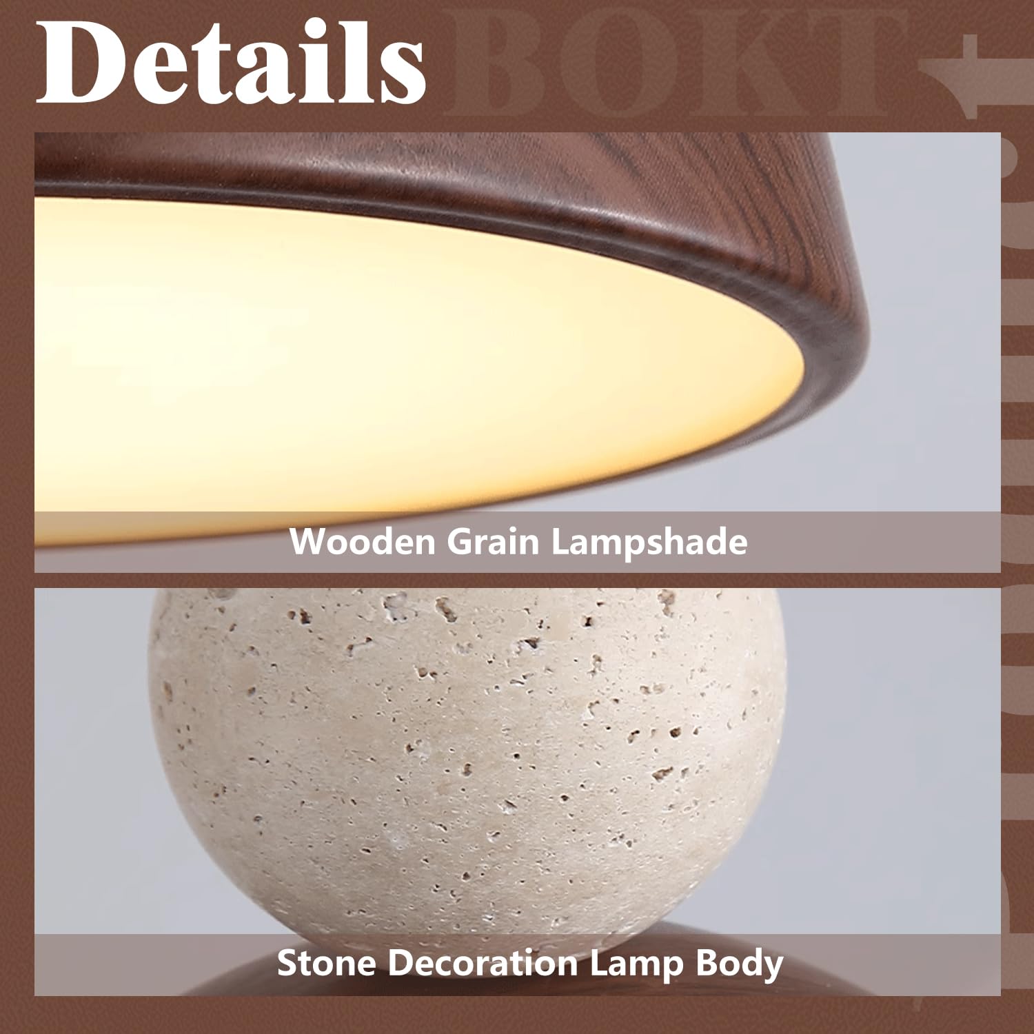 BOKT Wabi Sabi Pendant Light Nordic LED Ceiling Hanging Light Modern Natural Stone Pendant Light Adjustable Dimmable Walnut Mini Chandelier for Dining Room Living Room BOKT Au supplements