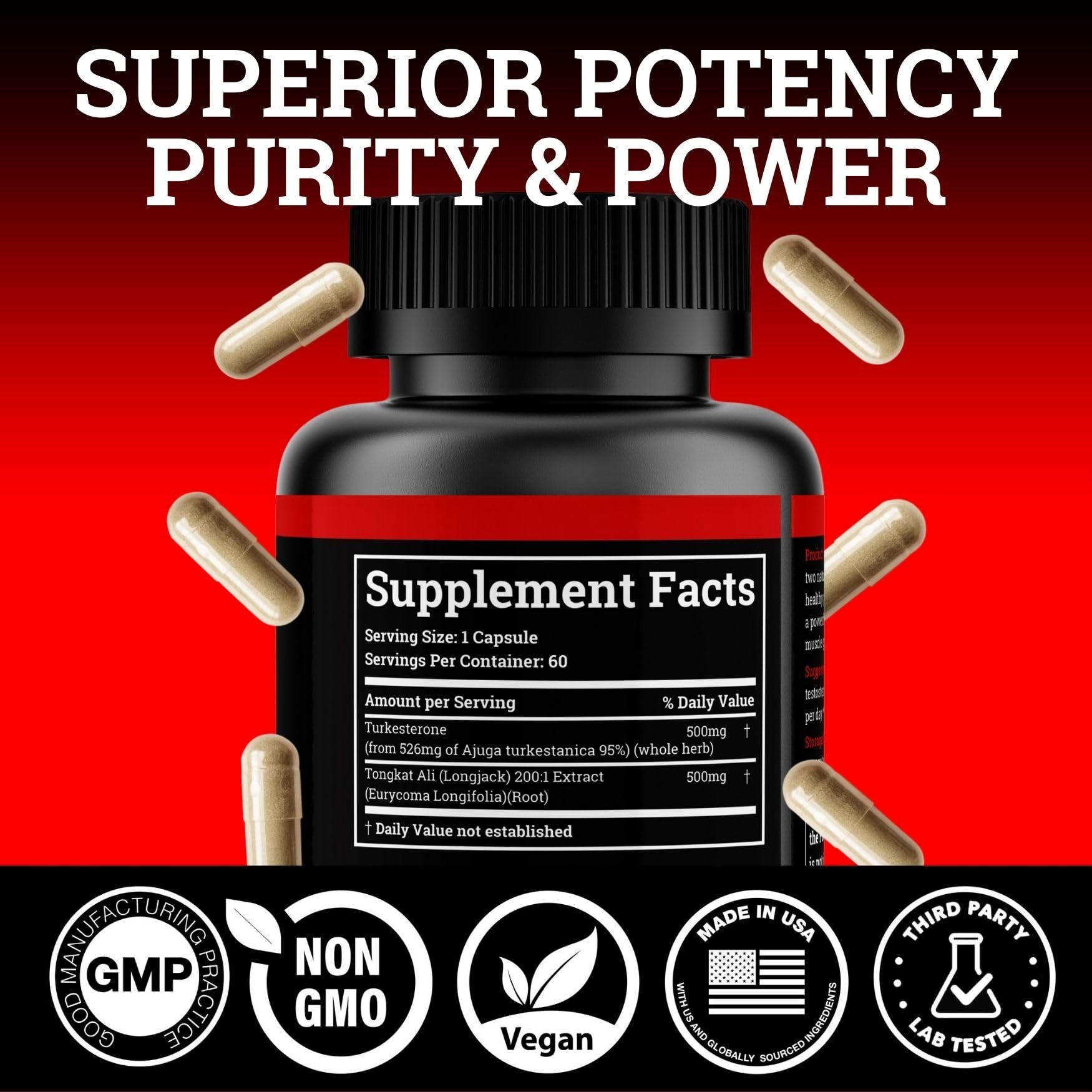 Black Forest Turkesterone Tongkat Ali Supplement 1000mg per Serving (Max Purity 95%) Turkesterone Supplement for Men (Tongkat Ali for Men Longjack 200:1) Similar to Tongkat Ali Fadogia Agrestis Black ForestAu supplements