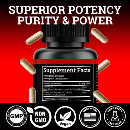Black Forest Turkesterone Tongkat Ali Supplement 1000mg per Serving (Max Purity 95%) Turkesterone Supplement for Men (Tongkat Ali for Men Longjack 200:1) Similar to Tongkat Ali Fadogia Agrestis Black ForestAu supplements