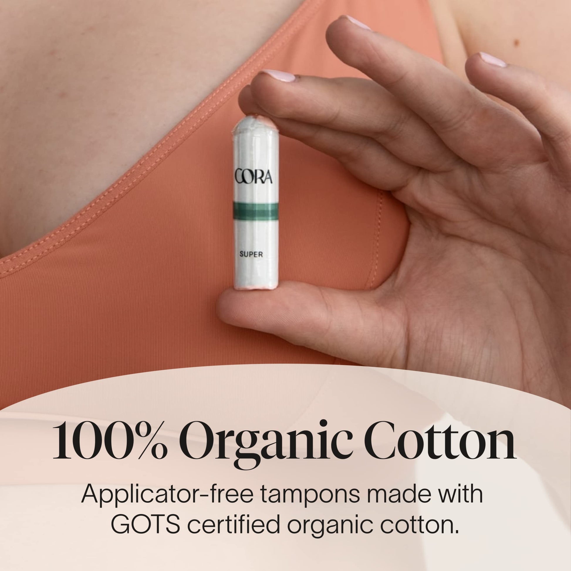 Cora 100% Organic Cotton Non-Applicator Tampons | Ultra-Absorbent, Unscented, Natural, Non-Toxic Cora Au supplements
