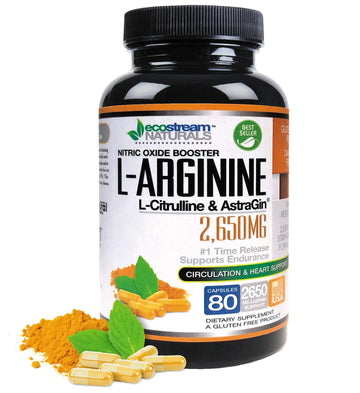 ecostream Naturals MAX 2650mg Nitric Oxide Booster L-Arginine - L-Citruline and Astragin - Time Release 2650 MAX Formula ecostream Naturals Au supplements