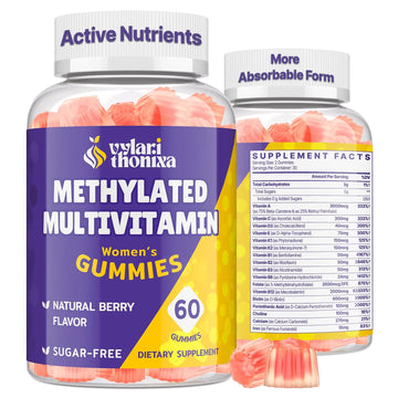 Vylarithonixa Methylated Multivitamin Gummies for Women – MTHFR Supplement Contains Methylfolate, Methylated B12, TMG & Vitamins A C E K – Energy, Immune & Skin Support Vylarithonixa Au supplements
