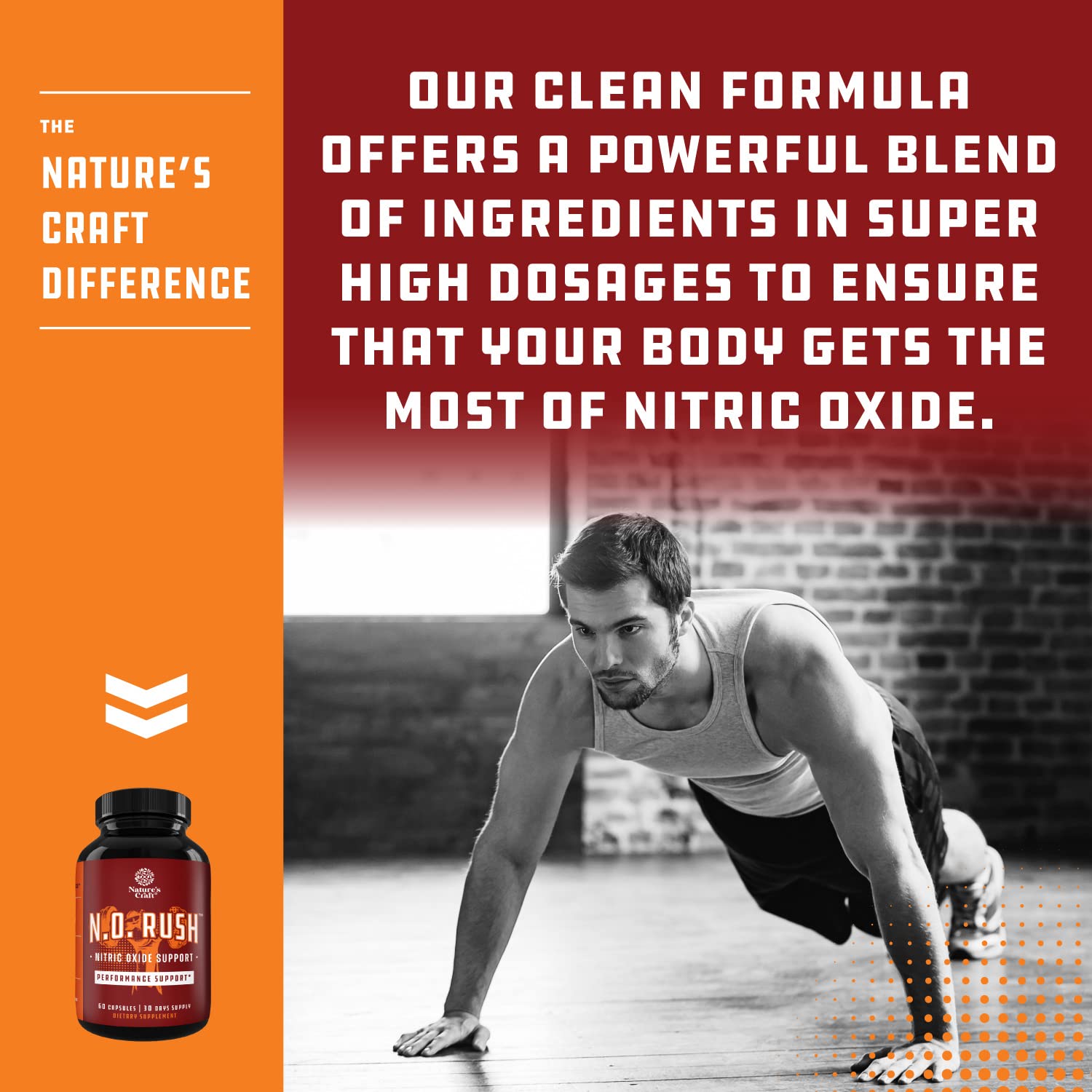 Nitric Oxide Support Pills - Natural Workout Supplement & Exercise Enhancer - Boost Energy Natures Craft Au supplements