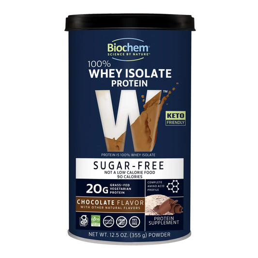 Biochem 100% Whey Sugar-Free Chocolate 20g, 12.5oz, Certified Vegetarian, Certified Glut BiochemAU supplements