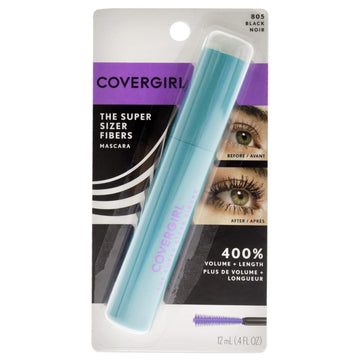 COVERGIRL Super Sizer Fibers Mascara, Black 805, 0.35 Ounce (Packaging May Vary) Volumizing Mascara with Brush COVERGIRL Au supplements