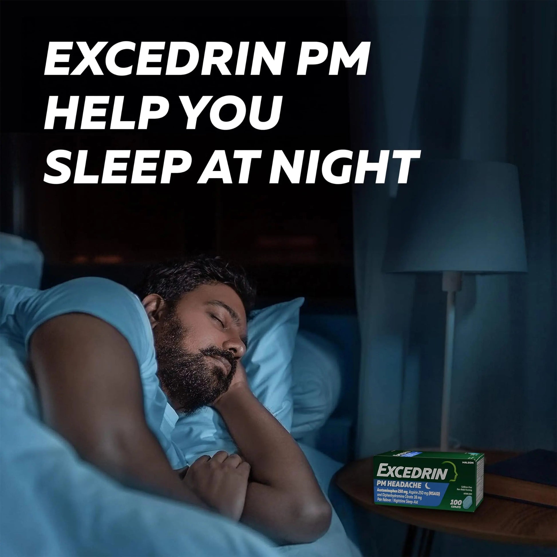 Excedrin PM for Headache Relief, Acetaminophen 250mg, Aspirin 250mg, Diphenhydramine Citrate 38mg, Pain Reliever, Nighttime Sleep-Aid, 24 Count Excedrin Au supplements