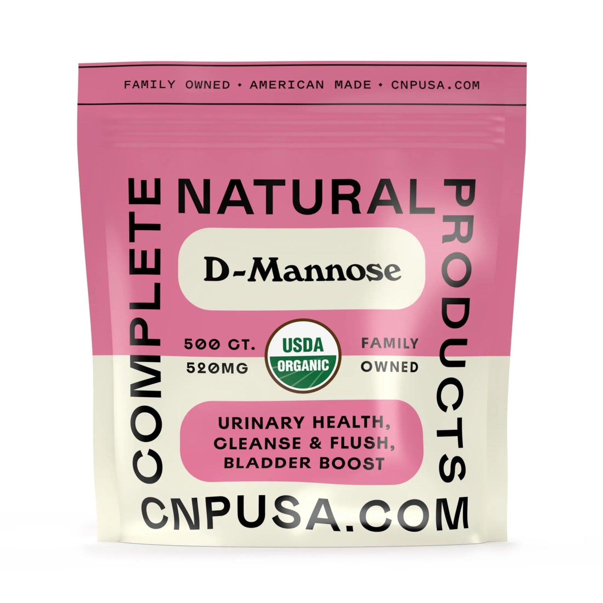 D Mannose 520mg Capsules - Organic D Mannose Supplement for UT Support, Urinary Tract Bladder Health Pills, Plant Based Formula, Vegan Non GMO, No Fillers, 500 Capsule Count Made USA Certified Kosher Complete Natural Products Au supplements