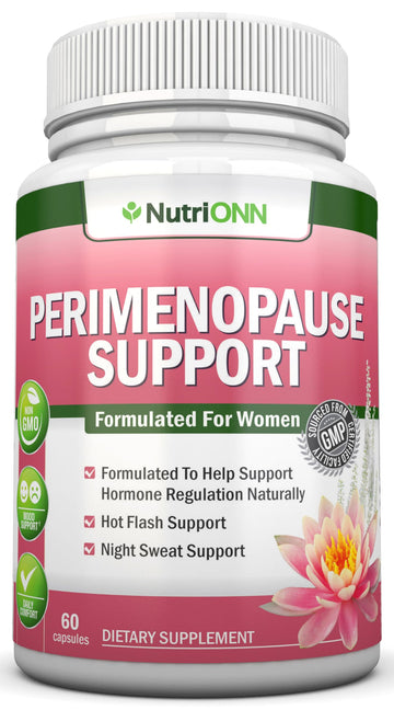 NutriONN Perimenopause Supplement for Women - Natural Support for Hot Flashes & Night Sweats - Improved Mood & Sleep - 11 Herbal Ingredients with Black Cohosh & Red Clover - Hormone Balance - Non-GMO NutriONN Au supplements