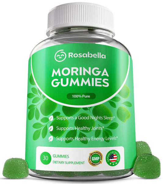 Rosabella Moringa Gummies – Moringa Leaf Extract 1000mg Equivalent Per Serving – Natural Energy & Balance – Non-GMO, Gluten-Free Superfood RosabellaNZ supplements