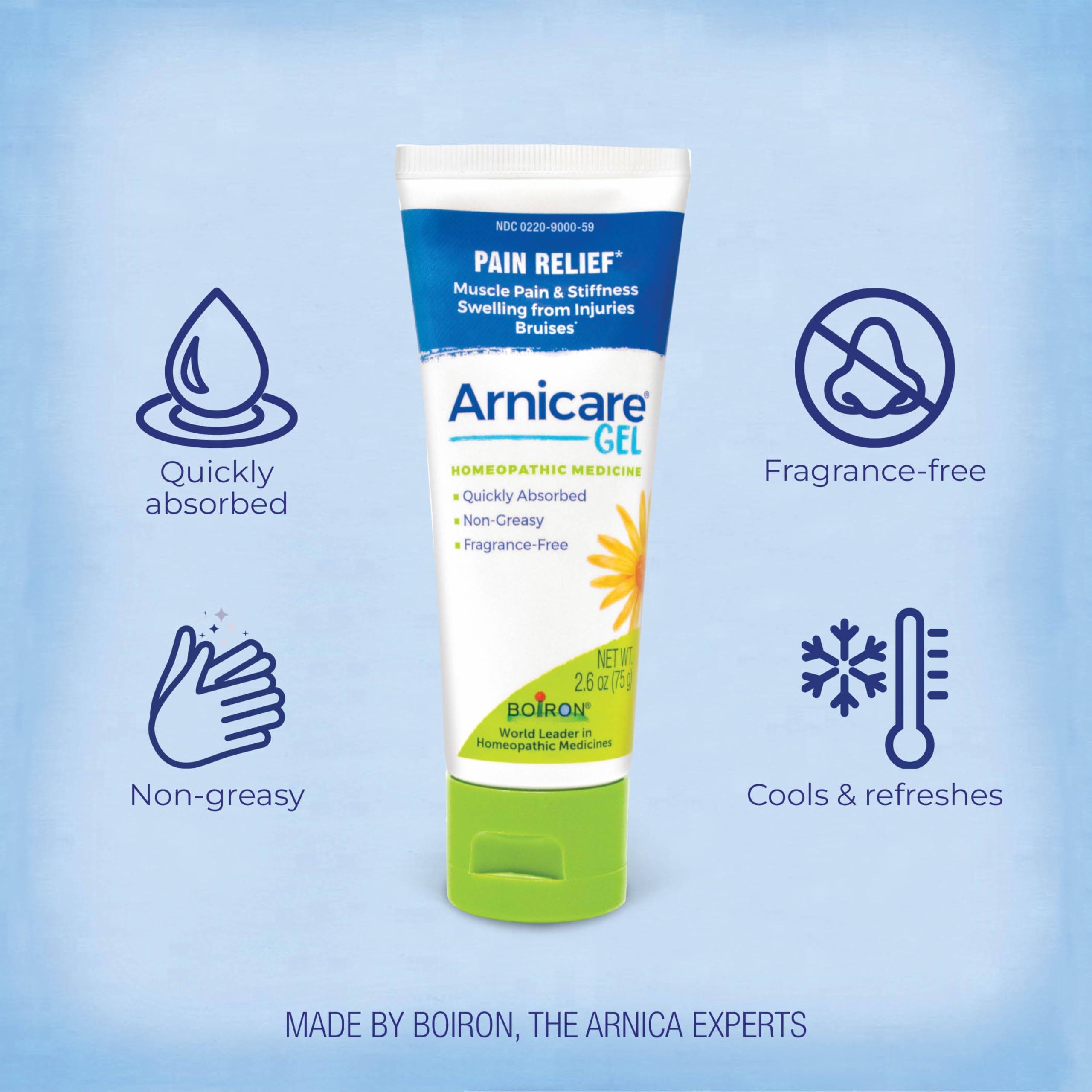 Boiron Arnicare Gel for Joint Pain, Muscle Pain, Swelling, Soreness, and Stiffness - Non-greasy and Fragrance-Free - 2.6 oz Boiron Au supplements