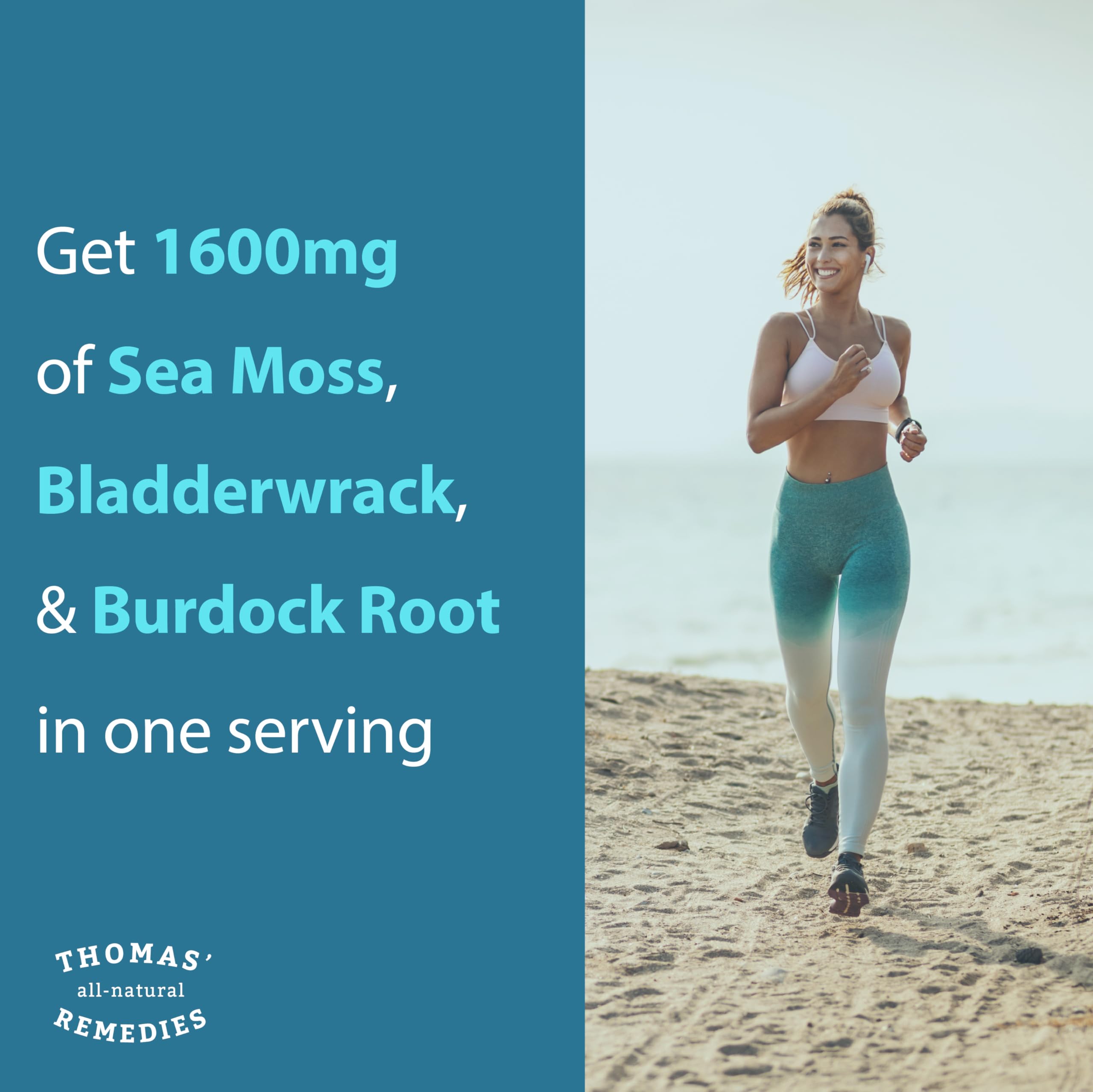 Thomas' all-natural Remedies Irish Sea Moss Capsules, Sea Moss with Bladderwrack & Burdock Root Organic for Gut Health, Digestion, Energy & Immune Support, 120 Seamoss Pills Thomas' all-natural Remedies Au supplements