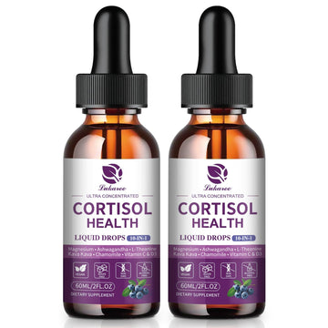 Lukaree Cortisol Supplements for Women, 10 in 1 Cortisol Reducer Detox with Ashwagandha, L-theanine, Kava Kava, Magnesium, Lower Cortisol, Mood, Focus, Sleep Support - 2 FL.OZ, Blueberry Flavor Lukaree Au supplements