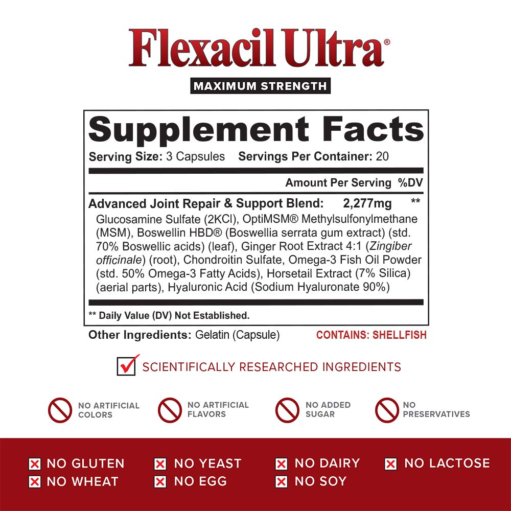 Flexacil Ultra Joint Health & Support Supplement with Glucosamine, Chondroitin Flexacil Ultra Au supplements