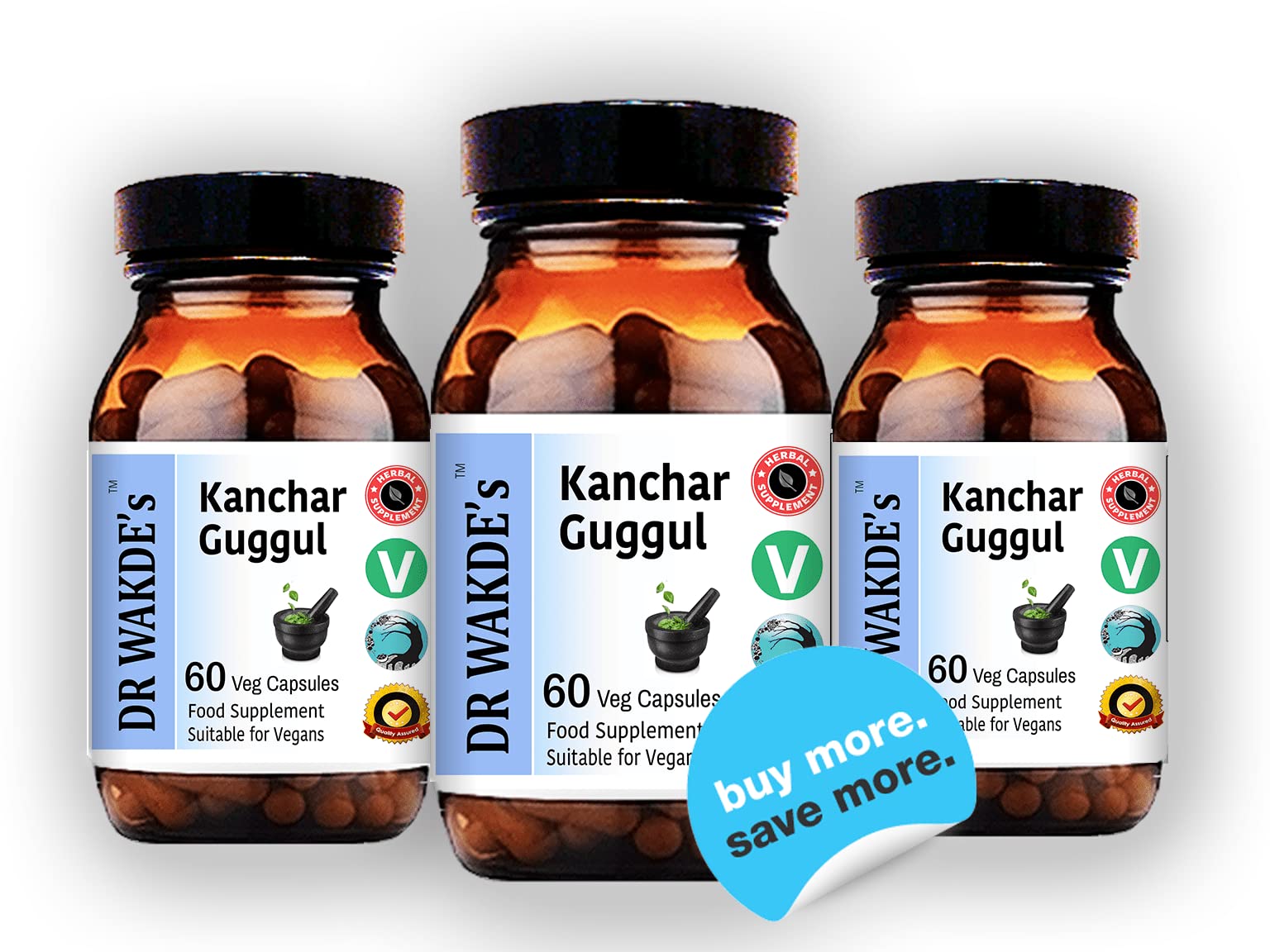 DR WAKDE's Kanchnar Guggul (60 Veg Caps, Ayurvedic Supplement, Vegan, Herbal, Natural, Made in the UK) DR WAKDE's Au supplements