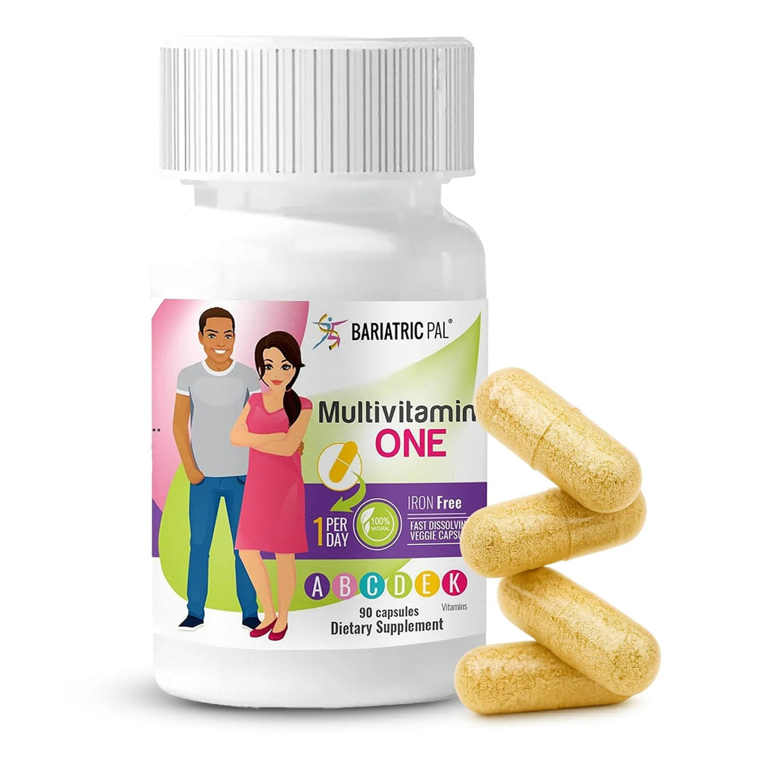 BariatricPal Multivitamin ONE 1 per Day! Bariatric Multivitamin Capsule Iron Free | Easy to Swallow Capsule | BariatricPal AU supplements