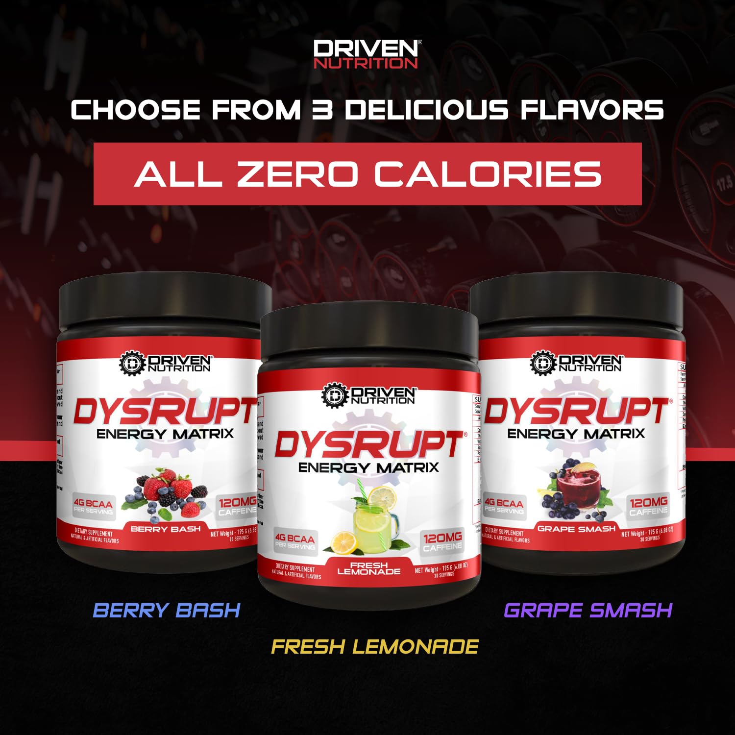 Driven Nutrition DYSRUPT: BCAA + Caffeine with Electrolytes: Sugar & Gluten Free Supplement Driven Nutrition Au supplements