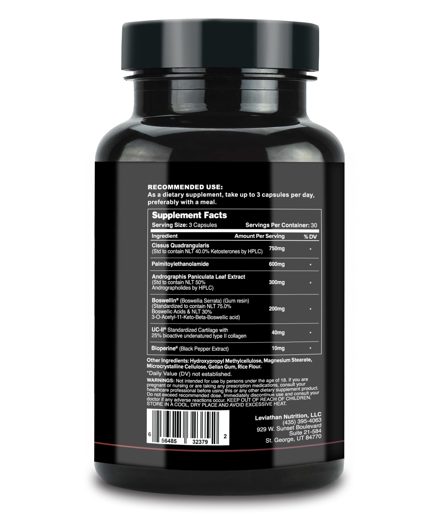 Leviathan Nutrition Joint Support | Helps Repair & Restore Joints for Comfort Mobility, Flexibility, Strength & Joint Health with Boswellia for Hands Back Knee and Joints for Men & Women - 90 Capsules Leviathan Nutrition Au supplements