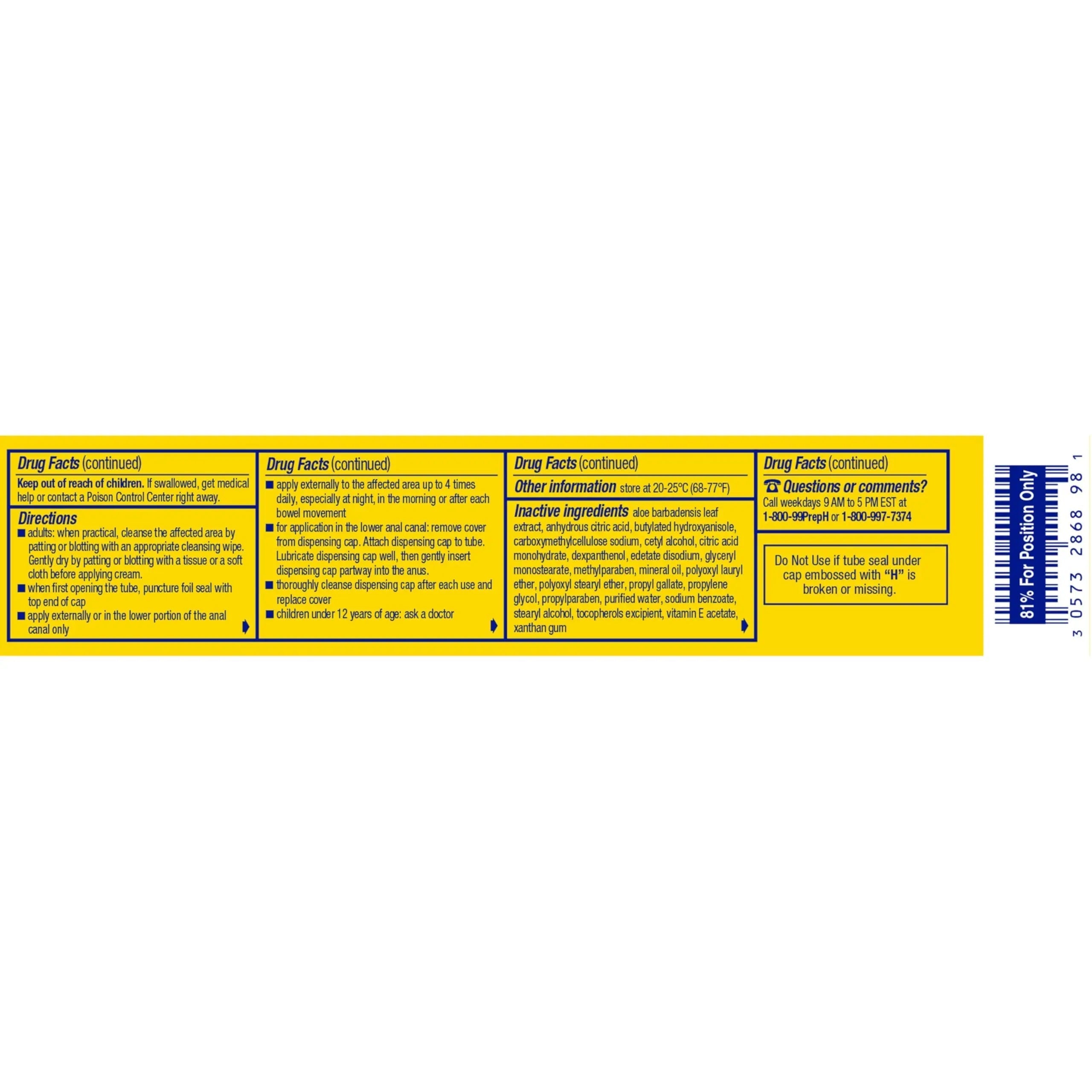 Preparation H Hemorrhoid Symptom Treatment Cream (2 x 1.8 Ounce Tube), Maximum Strength Multi-Symptom Pain Relief with Aloe Preparation H Au supplements