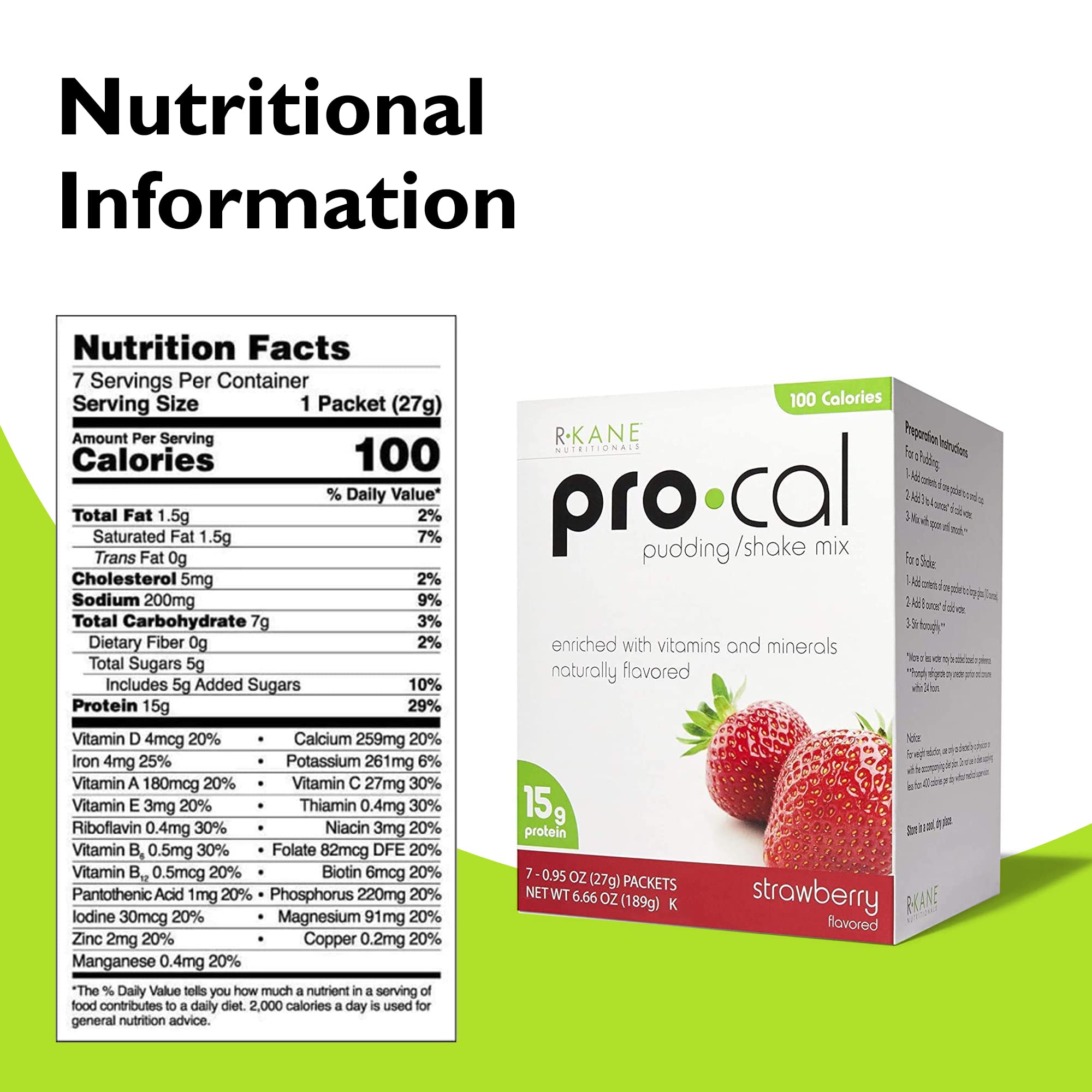 R-Kane Nutritionals Pro-Cal Pudding/Shake Mix, Low Calorie Protein Shake Powder R-Kane Nutritionals Au supplements