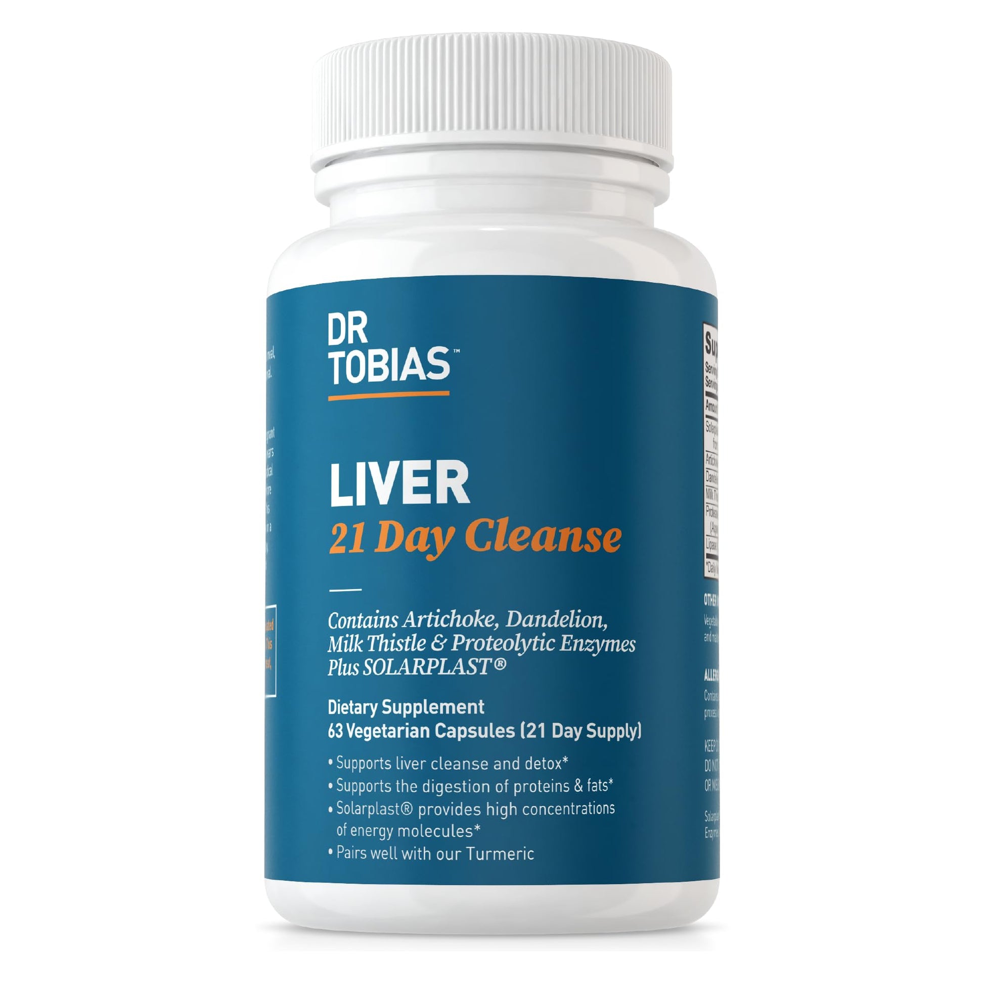 Dr. Tobias Liver 21 Day Cleanse, Herbal Liver Detox Cleanse with Solarplast, Artichoke Dr. Tobias Au supplements