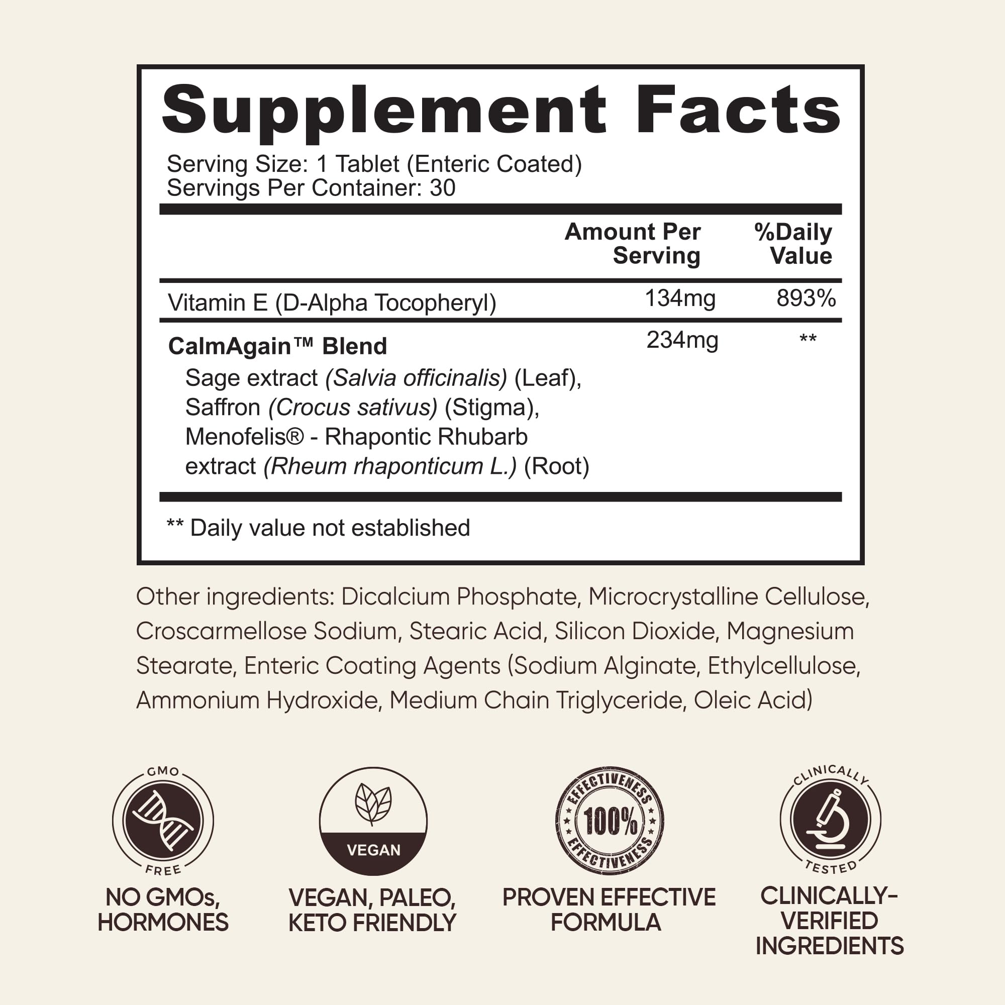BB Company CalmAgain for Menopause Anxiousness, Mood Balance for Women | Stay Calm, Lower Cortisol, Fewer Mood Swings | Siberian Rhubarb, Sage, Saffron | Menopause Relief | 30 Ct BB Company Au supplements