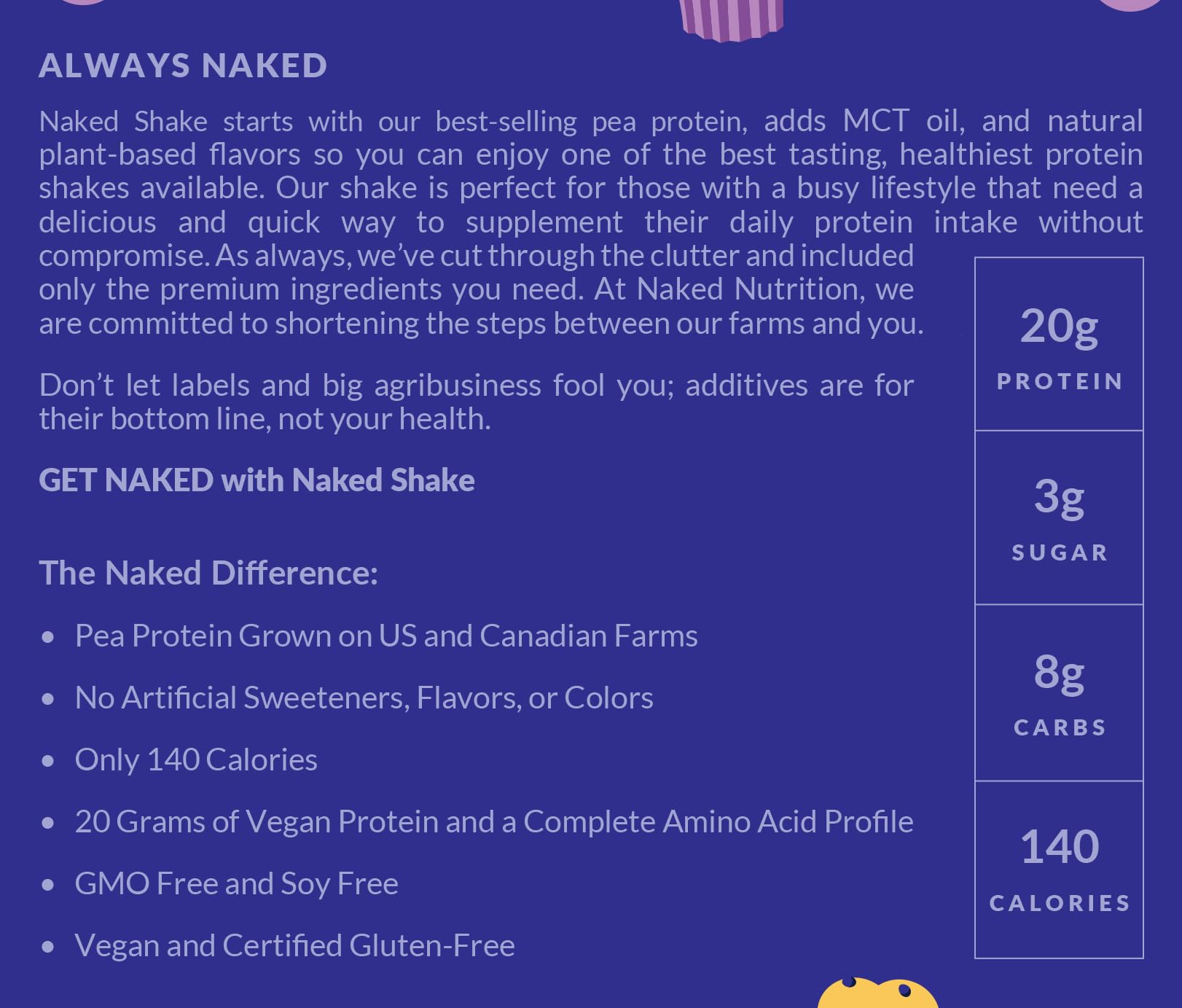 Naked Shake - Blueberry Muffin Protein Powder - Flavored Plant Based Protein Naked Nutrition Au supplements